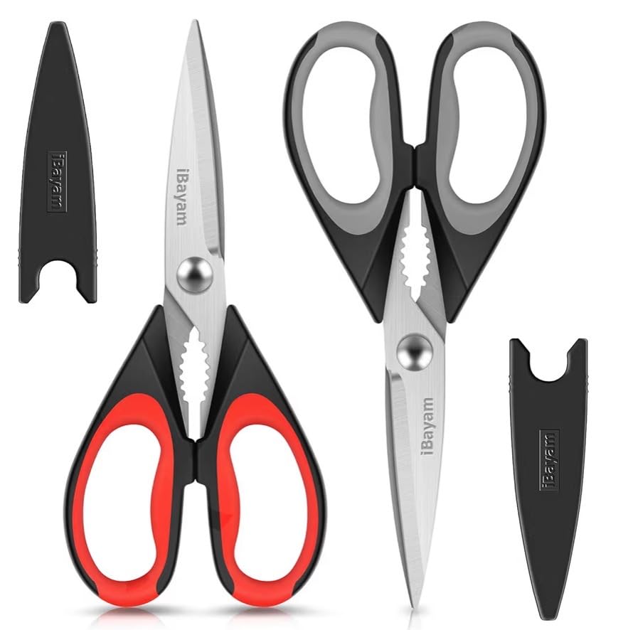iBayam Kitchen Scissors All Purpose Heavy Duty, Kitchen Utensils Set, Stainless Steel Cooking Utensils Gadgets, Meat Poultry Food Shears Dishwasher Safe Utility Tools Customer Review iBayam Kitchen Scissors All Purpose Heavy Duty, Kitchen Utensils Set, Stainless Steel Cooking Utensils Gadgets, Meat Poultry Food Shears Dishwasher Safe Utility Tools - Customer Photo 1