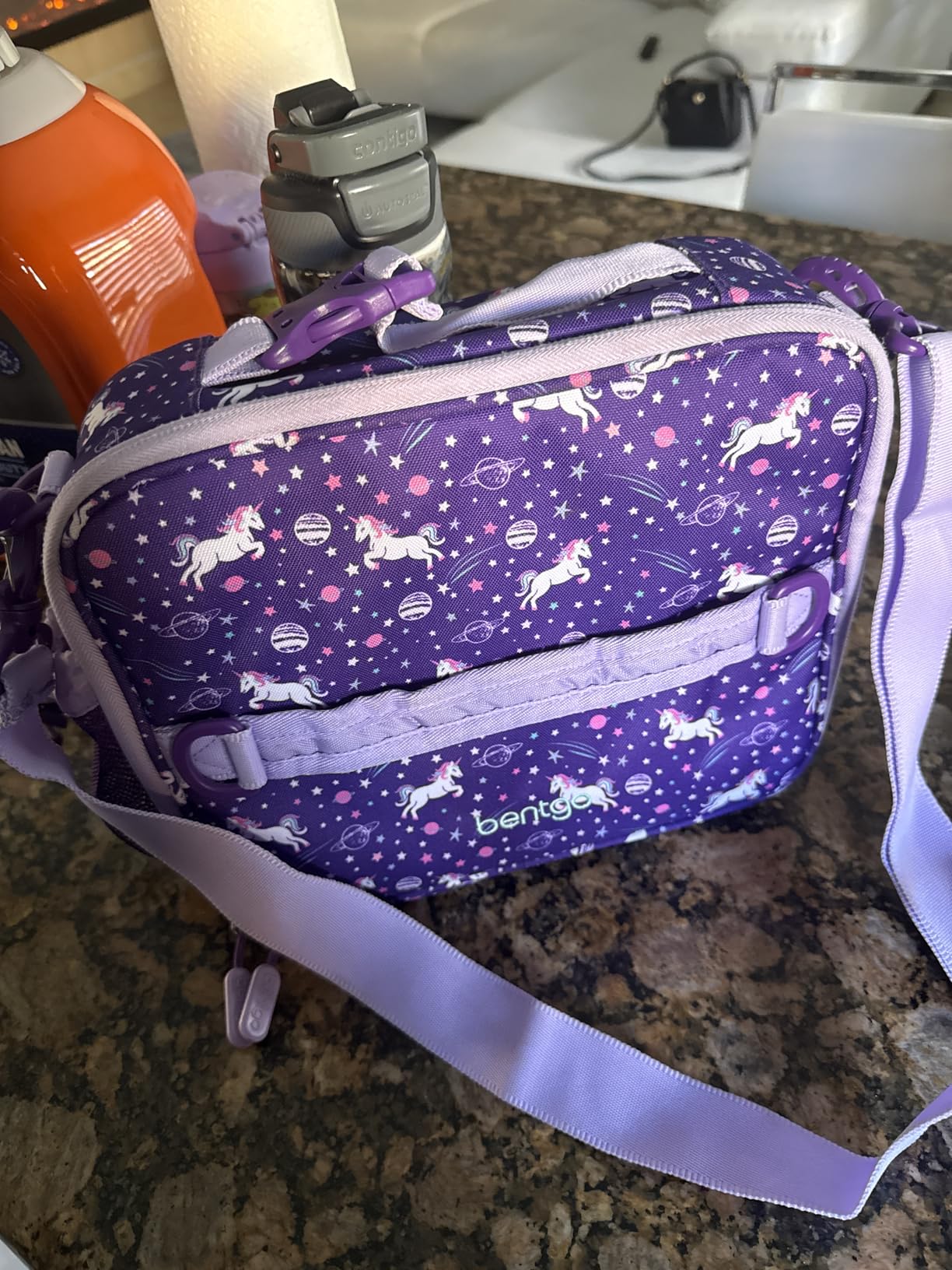 Bentgo Kids Lunch Bag - Durable, Double-Insulated Lunch Bag for Kids 3+; Holds Lunch Box, Water Bottle, & Snacks; Easy-Clean Water-Resistant Fabric & Multiple Zippered Pockets (Unicorn) Customer Review Bentgo Kids Lunch Bag - Durable, Double-Insulated Lunch Bag for Kids 3+; Holds Lunch Box, Water Bottle, & Snacks; Easy-Clean Water-Resistant Fabric & Multiple Zippered Pockets (Unicorn) - Customer Photo 4
