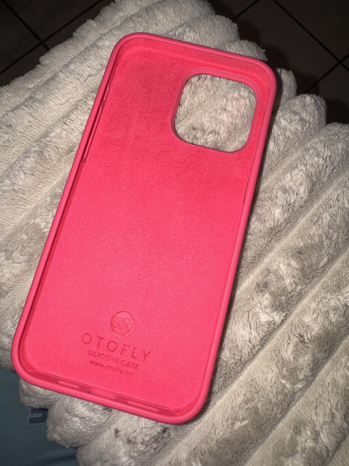 OTOFLY Soft Silicone Designed for iPhone 12/12 Pro Case,[Military Grade Drop Protection] [Anti-Scratch Microfiber Lining] Shockproof Protective Phone Case Slim Thin Cover 6.1 inch,Stone - Customer Photo 2