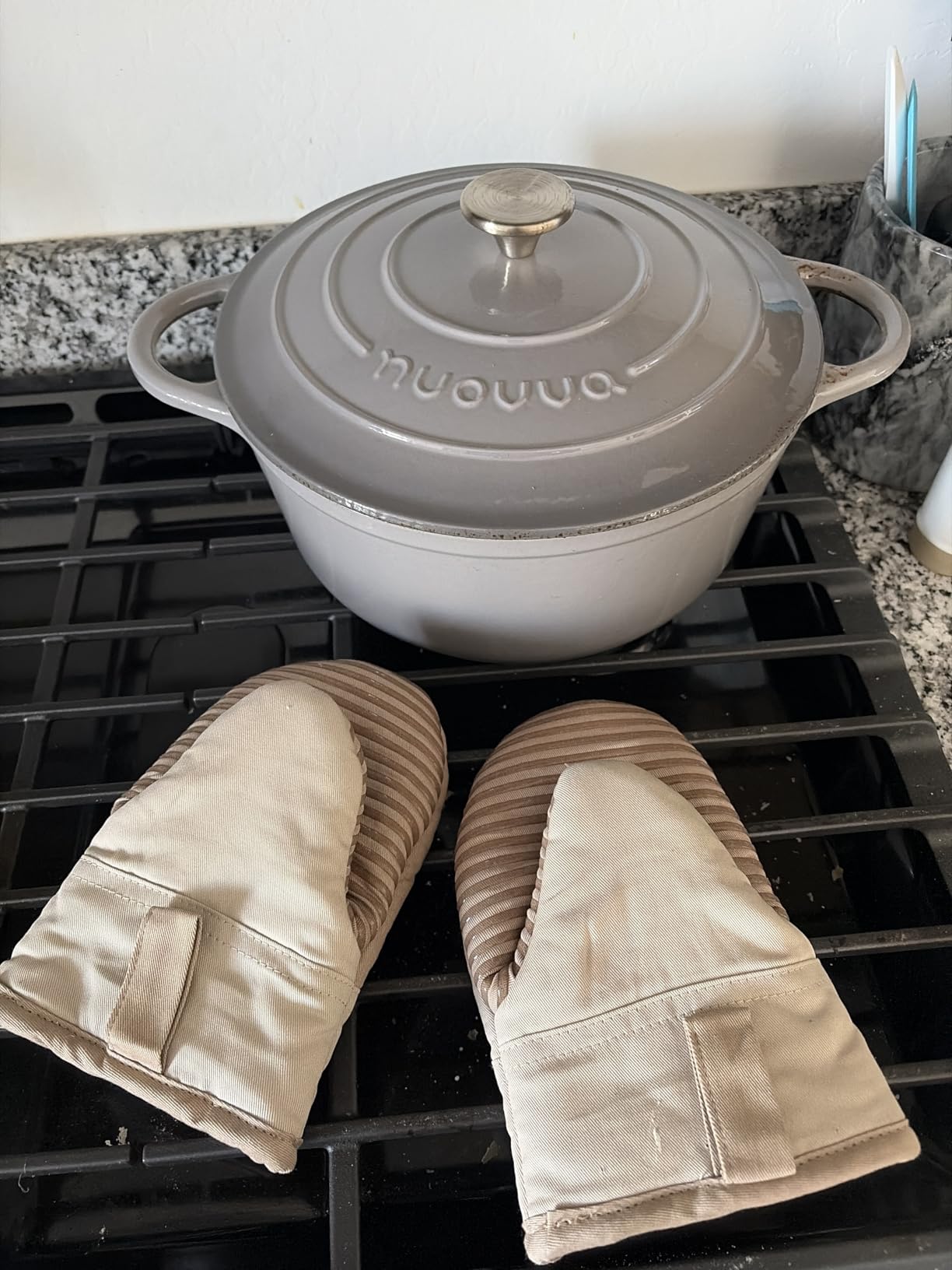 KitchenAid Beacon Two-Tone Non-Slip Mini Oven Mitt Set, Milkshake/Beige, 5.5 KitchenAid Beacon Two-Tone Non-Slip Mini Oven Mitt Set, Milkshake/Beige, 5.5