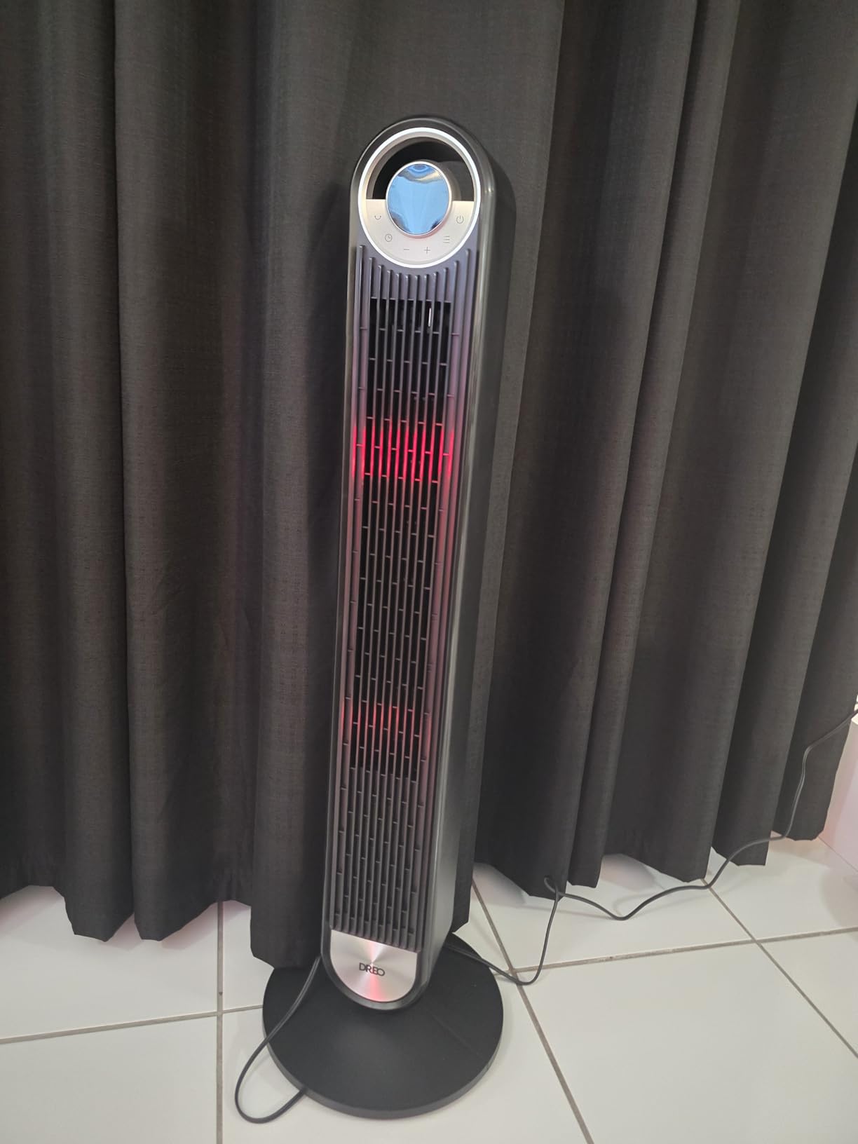 Dreo Tower Fan for Bedroom, Upgraded DC 9 Speeds 25dB Ultra-Quiet Floor Fan, 90° Oscillating Fans with 28ft/s Velocity, 12H Timer, Standing Fan, Bladeless Fan Powerful for Home Office Room Customer Review Dreo Tower Fan for Bedroom, Upgraded DC 9 Speeds 25dB Ultra-Quiet Floor Fan, 90° Oscillating Fans with 28ft/s Velocity, 12H Timer, Standing Fan, Bladeless Fan Powerful for Home Office Room - Customer Photo 1