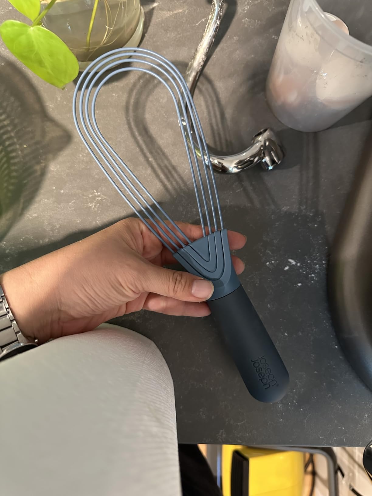 Joseph Joseph Twist Whisk 2-In-1 Collapsible Balloon and Flat Whisk Silicone Coated Steel Wire, Gray/Green - Customer Photo 1