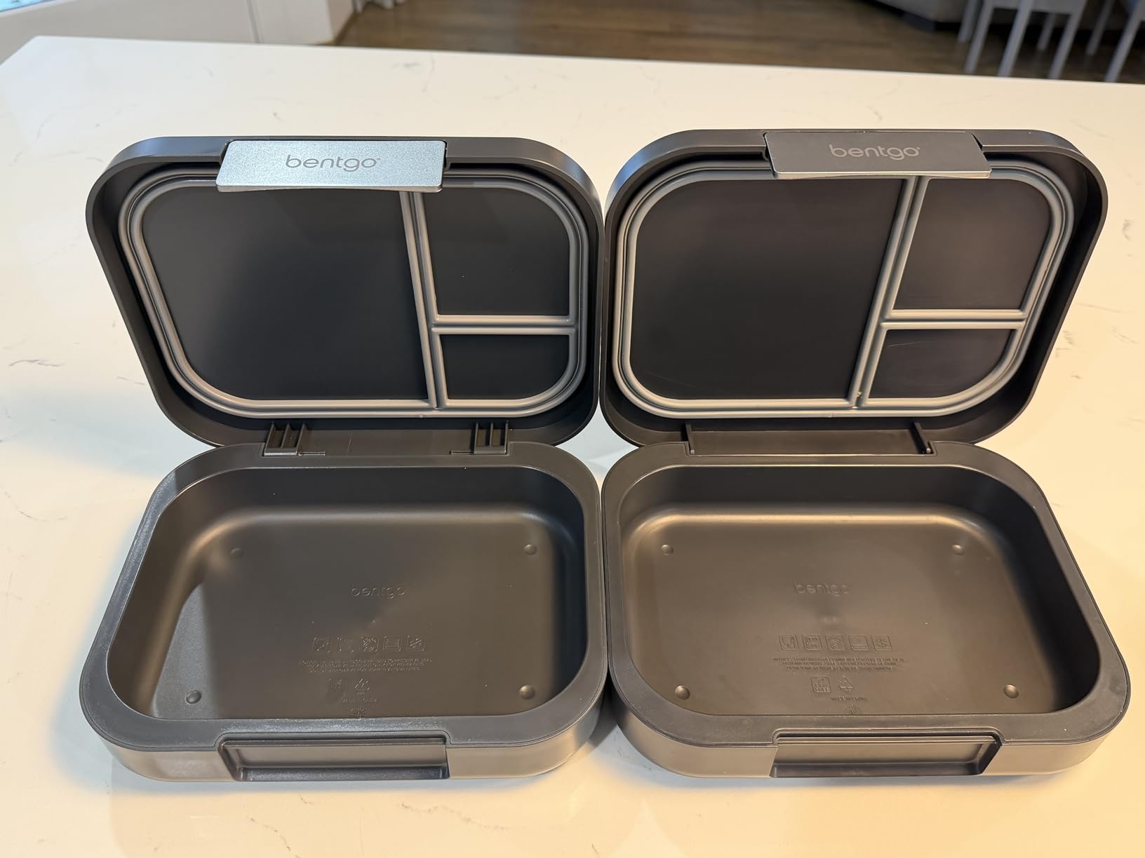 Bentgo Modern - Adult & Teen Bento Lunch Box; 3-4 Compartments, Leak-Resistant, 5.5 Cup Capacity/44 fl oz, Improved Locking Clips, Reusable, BPA-Free, Dishwasher/Microwave Safe Tray (Dark Gray) Customer Review Bentgo Modern - Adult & Teen Bento Lunch Box; 3-4 Compartments, Leak-Resistant, 5.5 Cup Capacity/44 fl oz, Improved Locking Clips, Reusable, BPA-Free, Dishwasher/Microwave Safe Tray (Dark Gray) - Customer Photo 5