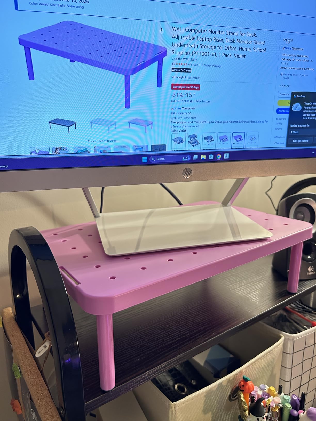 WALI Computer Monitor Stand for Desk, Adjustable Laptop Riser, Desk Monitor Stand Underneath Storage for Office, Home, School Supplies (STT003), 1 Pack, Black Customer Review WALI Computer Monitor Stand for Desk, Adjustable Laptop Riser, Desk Monitor Stand Underneath Storage for Office, Home, School Supplies (STT003), 1 Pack, Black - Customer Photo 2