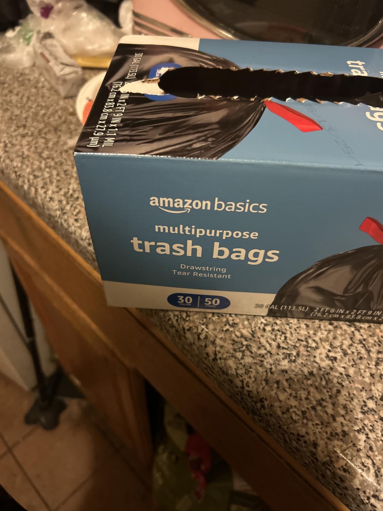 Amazon Basics Multipurpose Drawstring Trash Bags, 30 Gallon, 50 Count (Previously Solimo) Customer Review Amazon Basics Multipurpose Drawstring Trash Bags, 30 Gallon, 50 Count (Previously Solimo) - Customer Photo 2
