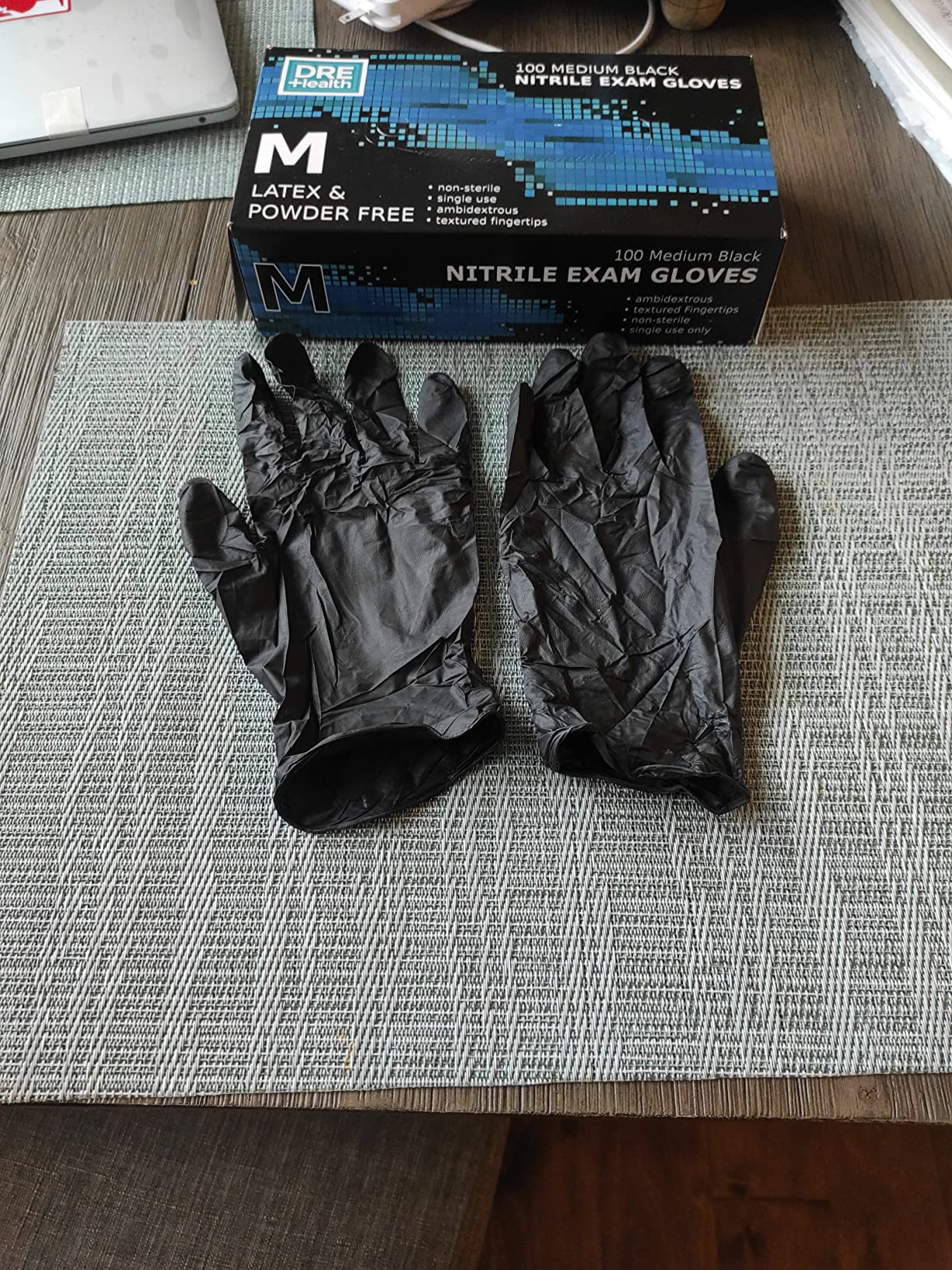 Dre Health Powder Free Disposable Nitrile Gloves - 100 Pack - Medical Exam Gloves - Customer Photo 1