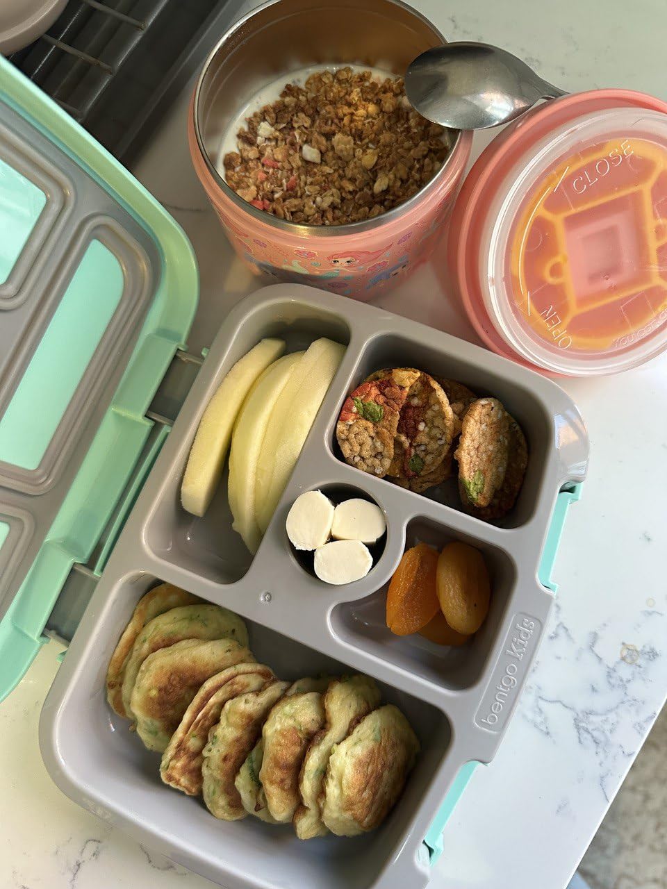 Bentgo Kids Prints Leak-Proof, 5-Compartment Bento-Style Kids Lunch Box - Ideal Portion Sizes for Ages 3-7, Durable, Drop-Proof, Dishwasher Safe, & PFAS & BPA-Free Materials (Space) Customer Review Bentgo Kids Prints Leak-Proof, 5-Compartment Bento-Style Kids Lunch Box - Ideal Portion Sizes for Ages 3-7, Durable, Drop-Proof, Dishwasher Safe, & PFAS & BPA-Free Materials (Space) - Customer Photo 2