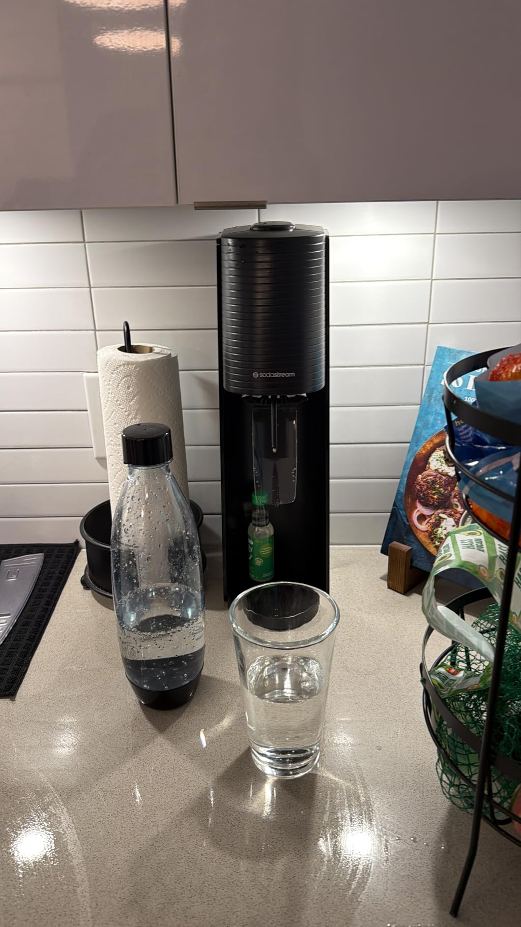SodaStream - Terra Sparkling Water Maker | VALUE BUNDLE | CQC CO2 system | Includes 2x CO2 Cylinders, 3x 32 Fl Oz Dishwasher Safe Bottles, 2x Bubly Flavor Drops | Combine with Pepsi Flavors | Black - Customer Photo 1