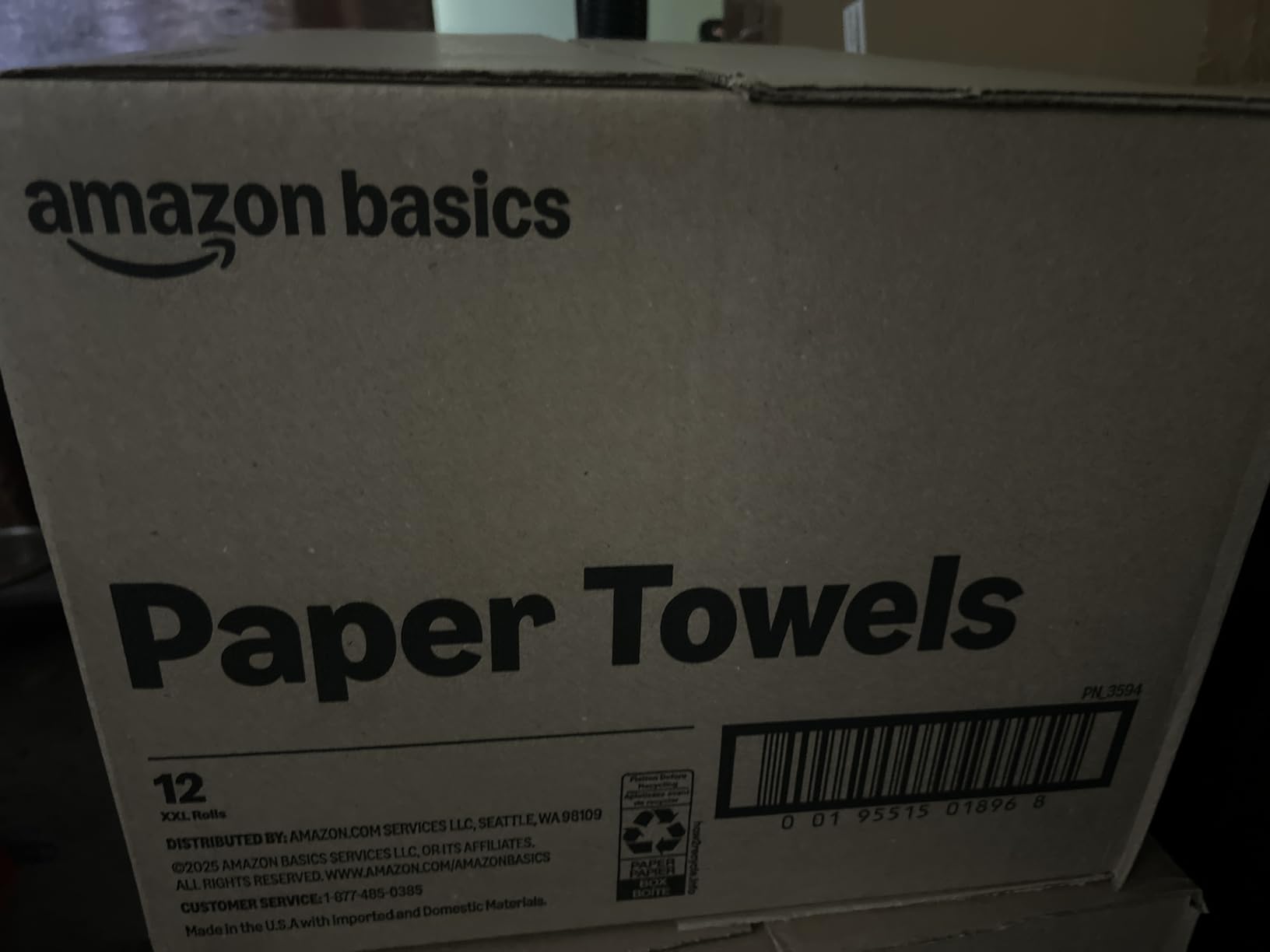 Amazon Basics 2-Ply Flex-Sheets Paper Towels, 12 Basics Rolls = 40 Regular Rolls, Everyday Value with 150 Sheets per Roll, Packaging May Vary - Customer Photo 1