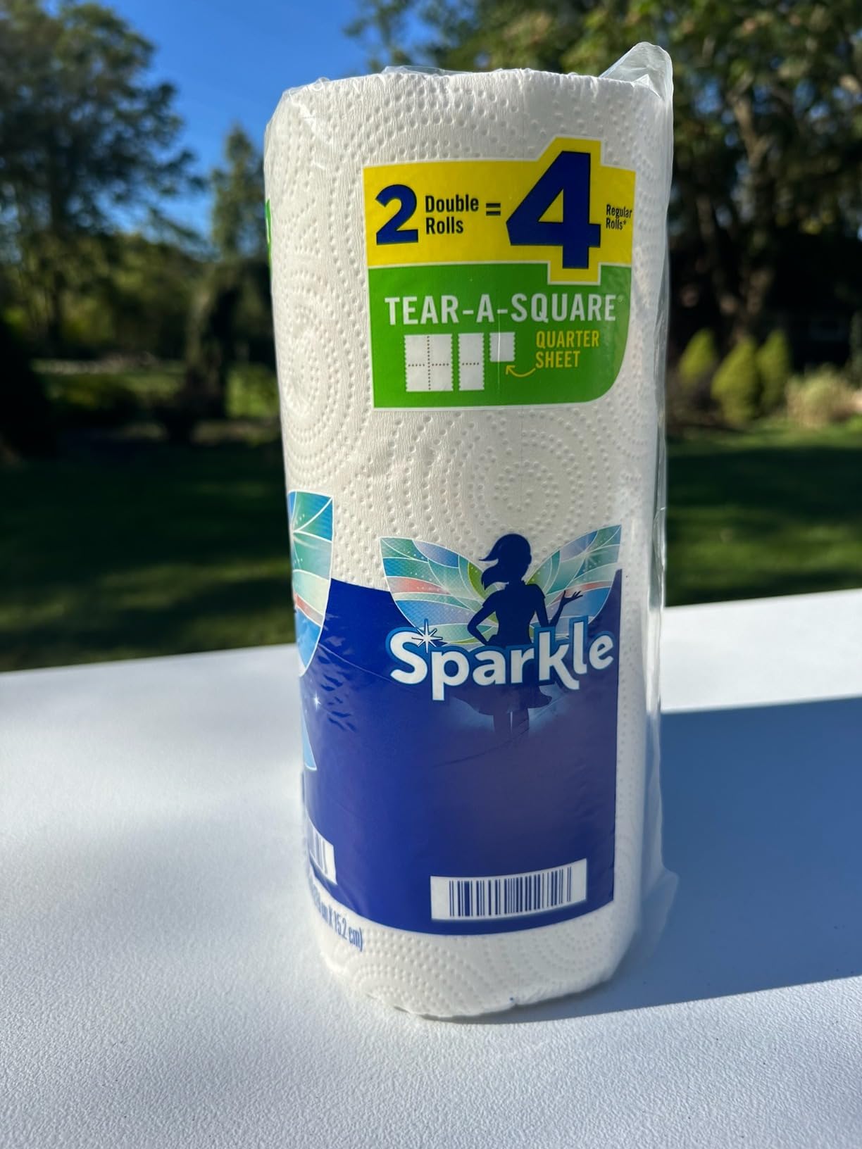 Sparkle Tear-A-Square Paper Towels, 2 Double Rolls (220 Sheets Total) - Strong 2-Ply Towels for Kitchen Cleanup and Everyday Messes - Customer Photo 1