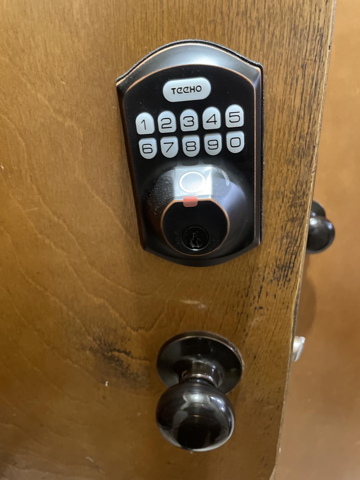 TEEHO TE002 Fingerprint Door Lock - Keyless Entry Electronic Keypad Deadbolt with 2 Backup Keys - Auto Lock - Easy Installation - Smart Locks for Front Door - Matte Black - Customer Photo 2