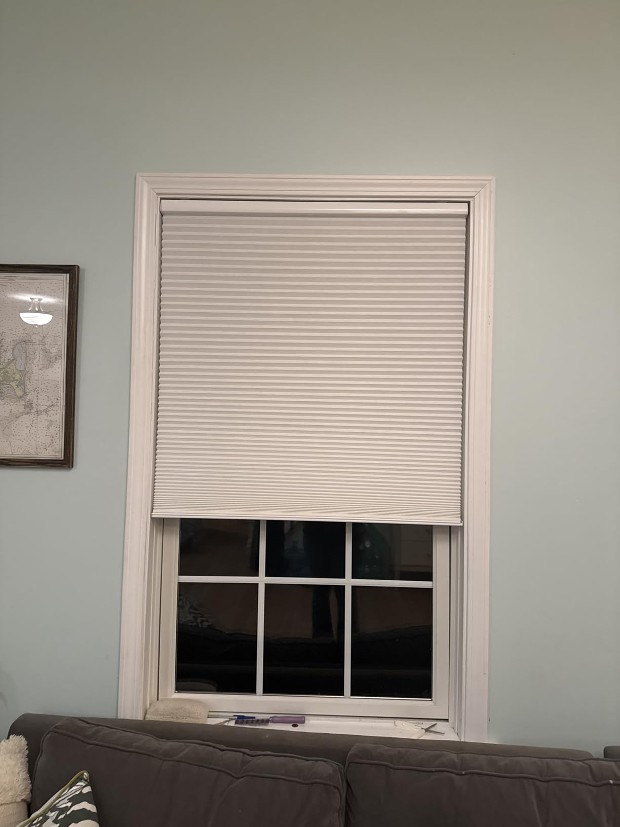 Persilux Custom Size 100% Blackout Cordless Cellular Shades & Blinds Honeycomb Blinds Bottom up Waterproof Thermal Insulated Window Shades for Home, Windows and Kitchen White Customer Review Persilux Custom Size 100% Blackout Cordless Cellular Shades & Blinds Honeycomb Blinds Bottom up Waterproof Thermal Insulated Window Shades for Home, Windows and Kitchen White - Customer Photo 2