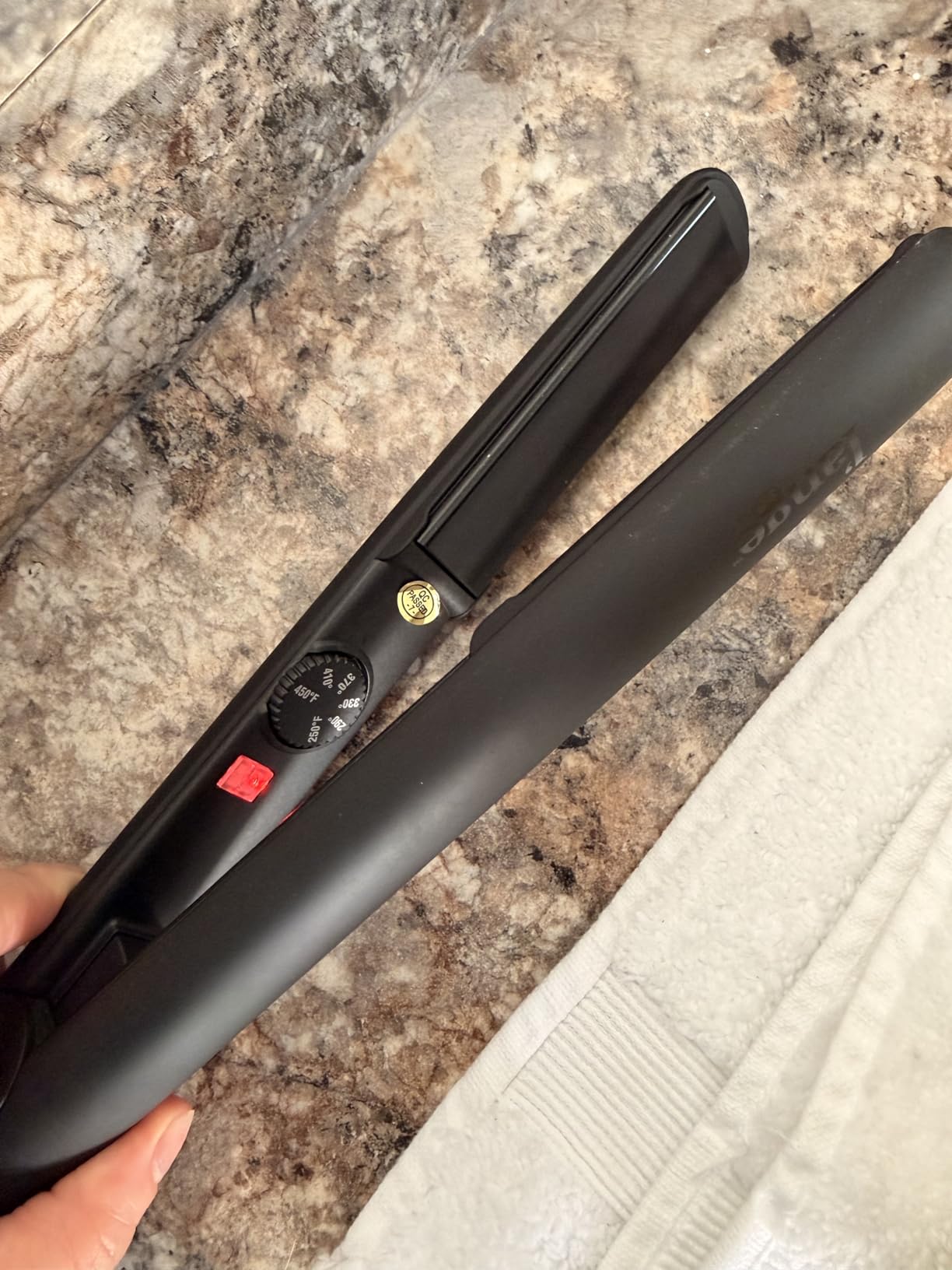 L'ANGE HAIR Le Ceramique 1-Pass Flat Iron Hair Straightener | Fast Heating Ceramic Flat Iron | Best Hot Tools Professional Hair Straightener to Lock in Moisture & Shine | (Blush) - Customer Photo 2
