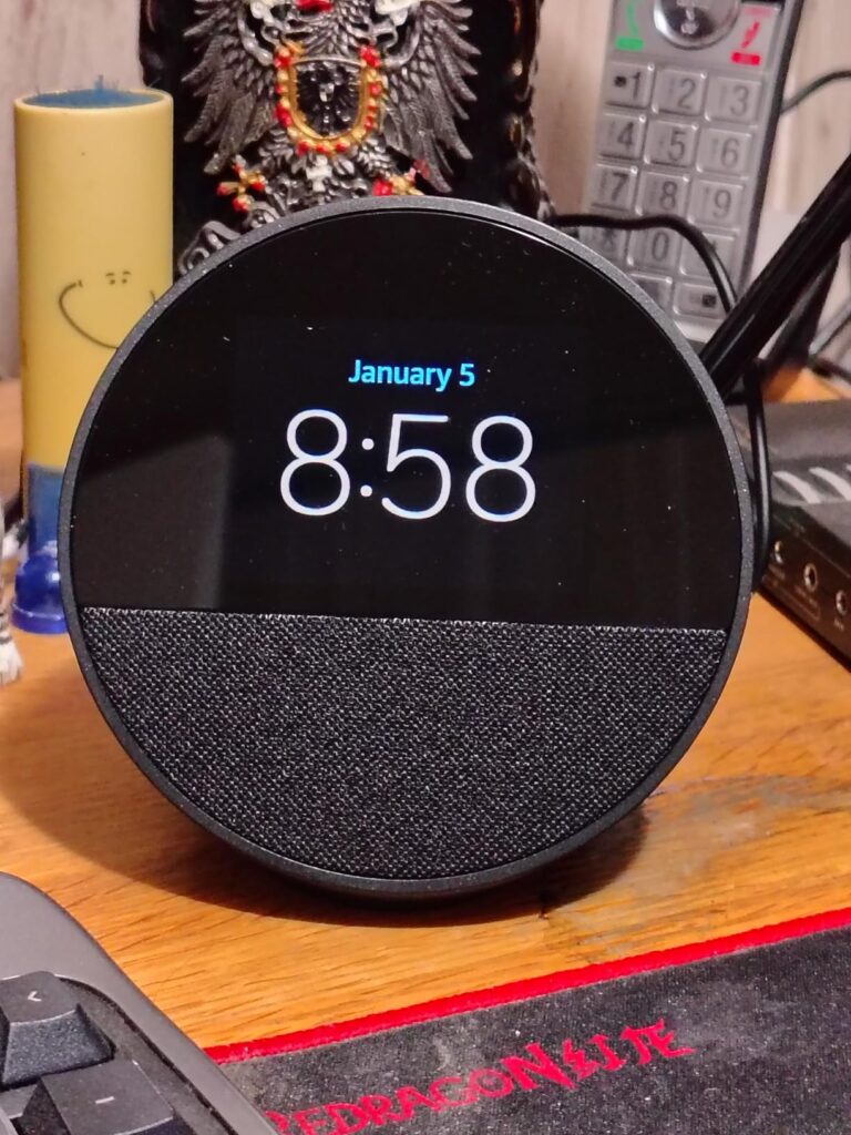 Amazon Echo Spot (newest model), Great for nightstands, offices and kitchens, Smart alarm clock, Designed for Alexa+, Glacier White Customer Review Best Alarm Clocks