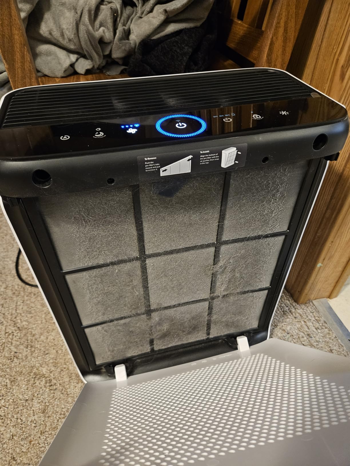 LEVOIT Air Purifiers for Home Large Room Up to 1875 Ft² with Washable Pre-Filter, AHAM VERIFIDE, Air Quality Monitor, HEPA Sleep Mode for Allergies, Pet Hair in Bedroom, Vital 200S-P, White customer photo 1