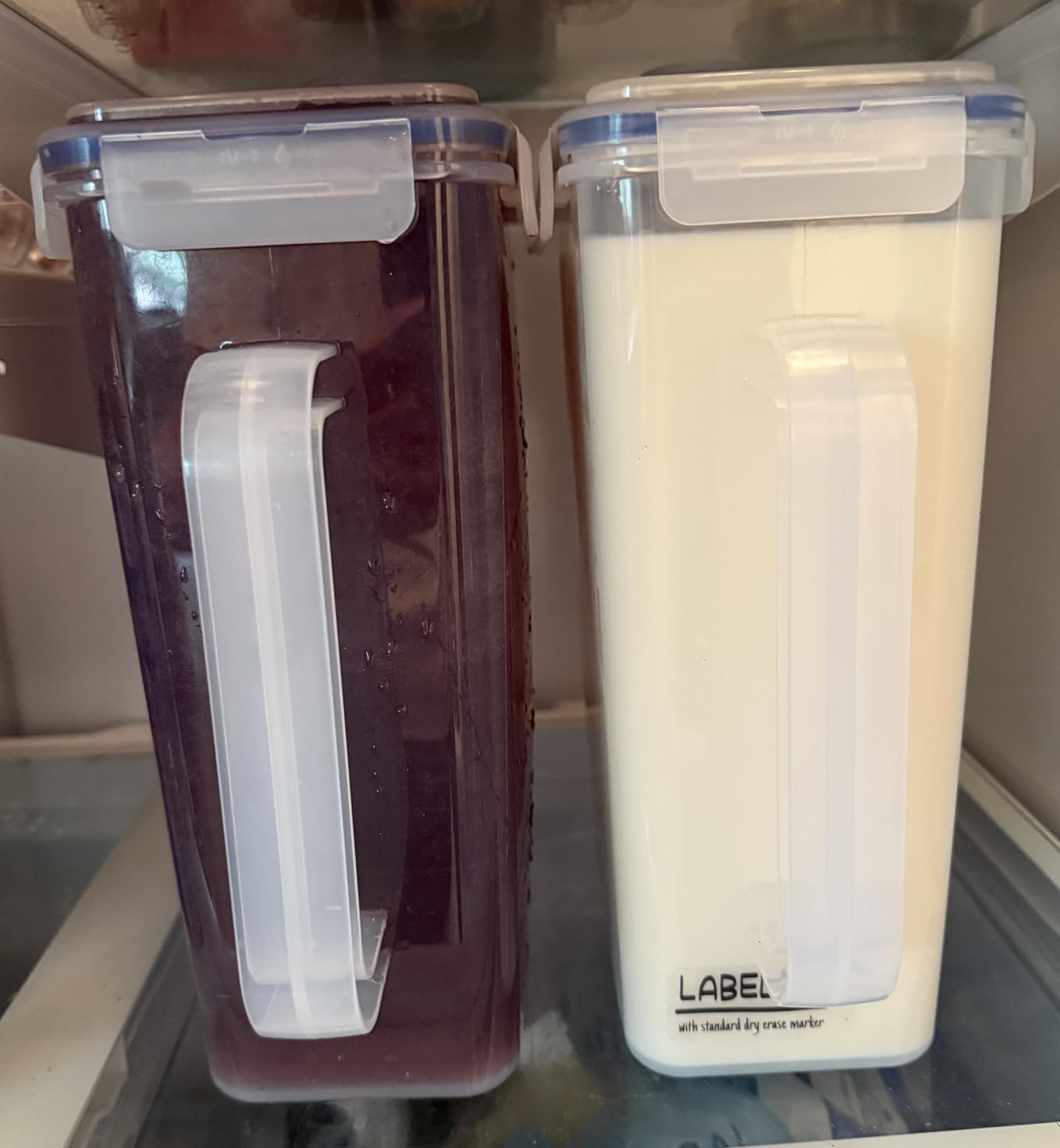 LocknLock Aqua Fridge Door Water Jug with Handle BPA Free Plastic Pitcher with Screw Top Lid Perfect for Making Teas and Juices, 1 Gallon, Clear - Customer Photo 5