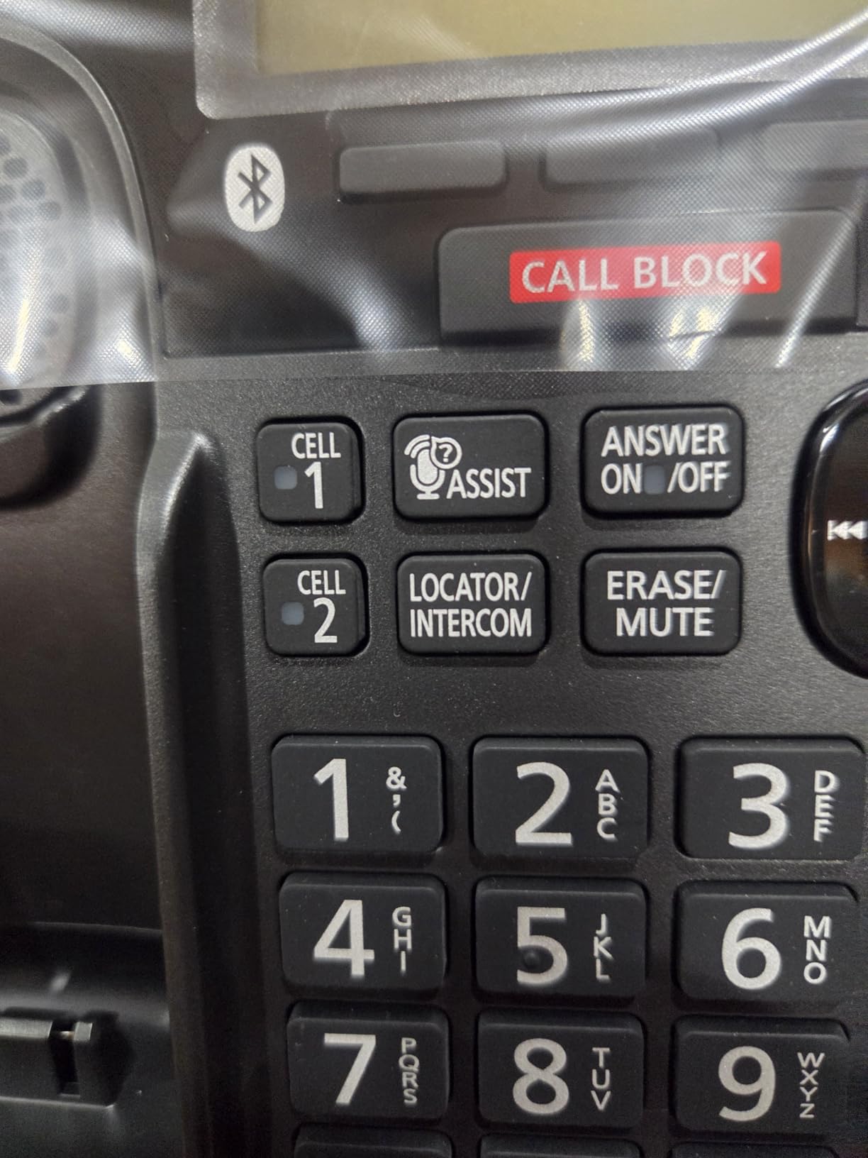 Panasonic Cordless Phone with Advanced Call Block, Link2Cell Bluetooth, One-Ring Scam Alert, and 2-Way Recording, Answering Machine, 5 Handsets - KX-TGF975B (Black/Silver Trim) - Customer Photo 1
