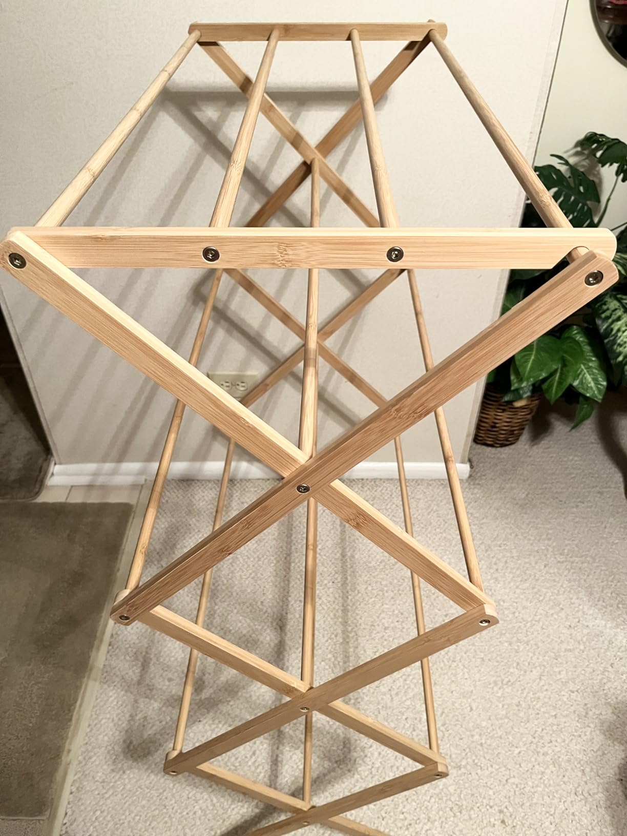 Honey-Can-Do Collapsible Bamboo Drying Rack – Sturdy & Foldable Laundry Drying Rack, Space-Saving & Portable Clothes Rack for Air-Drying Clothes, Towels, Blankets & Delicates, Indoor & Outdoor Use. Customer Review Honey-Can-Do Collapsible Bamboo Drying Rack – Sturdy & Foldable Laundry Drying Rack, Space-Saving & Portable Clothes Rack for Air-Drying Clothes, Towels, Blankets & Delicates, Indoor & Outdoor Use. - Customer Photo 2