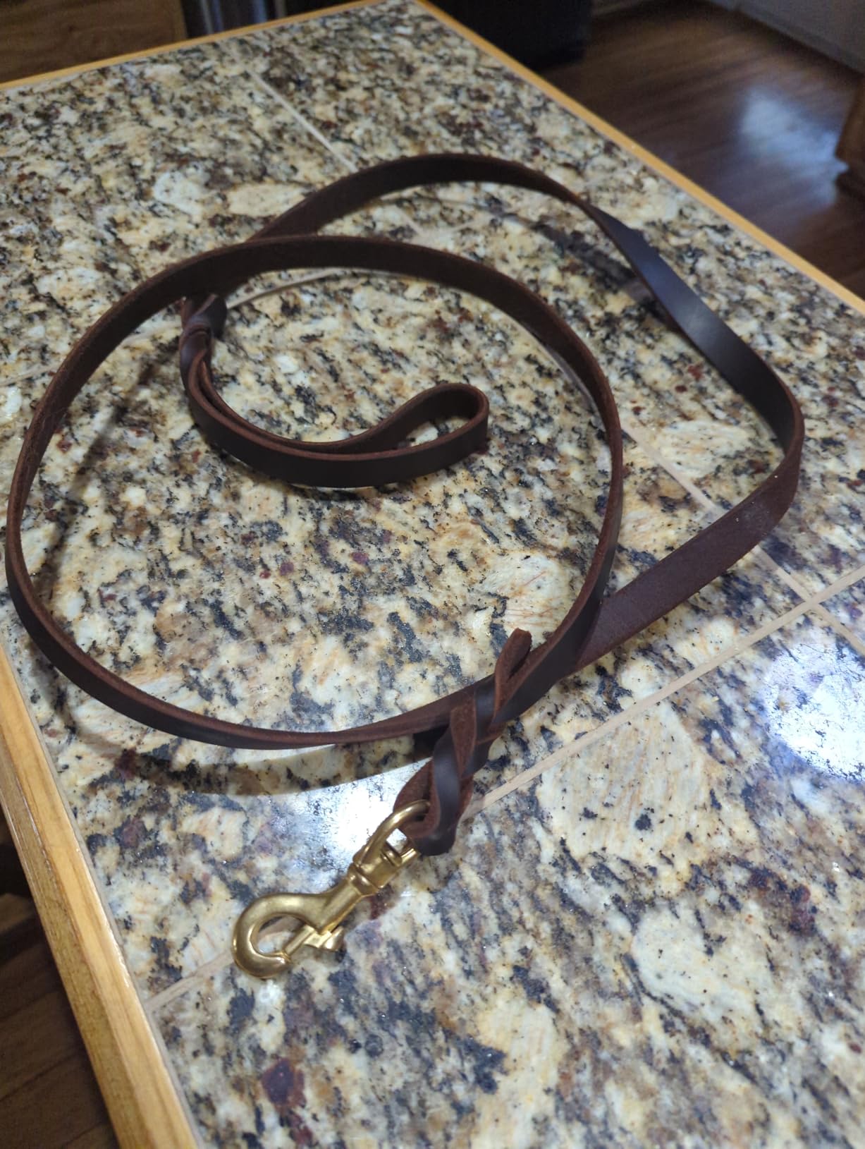 Leather Dog Leash 6ft x 3/4 inch,Strong Heavy Duty Genuine Leather Braided Dog Training Leash, Soft and Comfortable Leather Leash Customer Review Leather Dog Leash 6ft x 3/4 inch,Strong Heavy Duty Genuine Leather Braided Dog Training Leash, Soft and Comfortable Leather Leash - Customer Photo 2