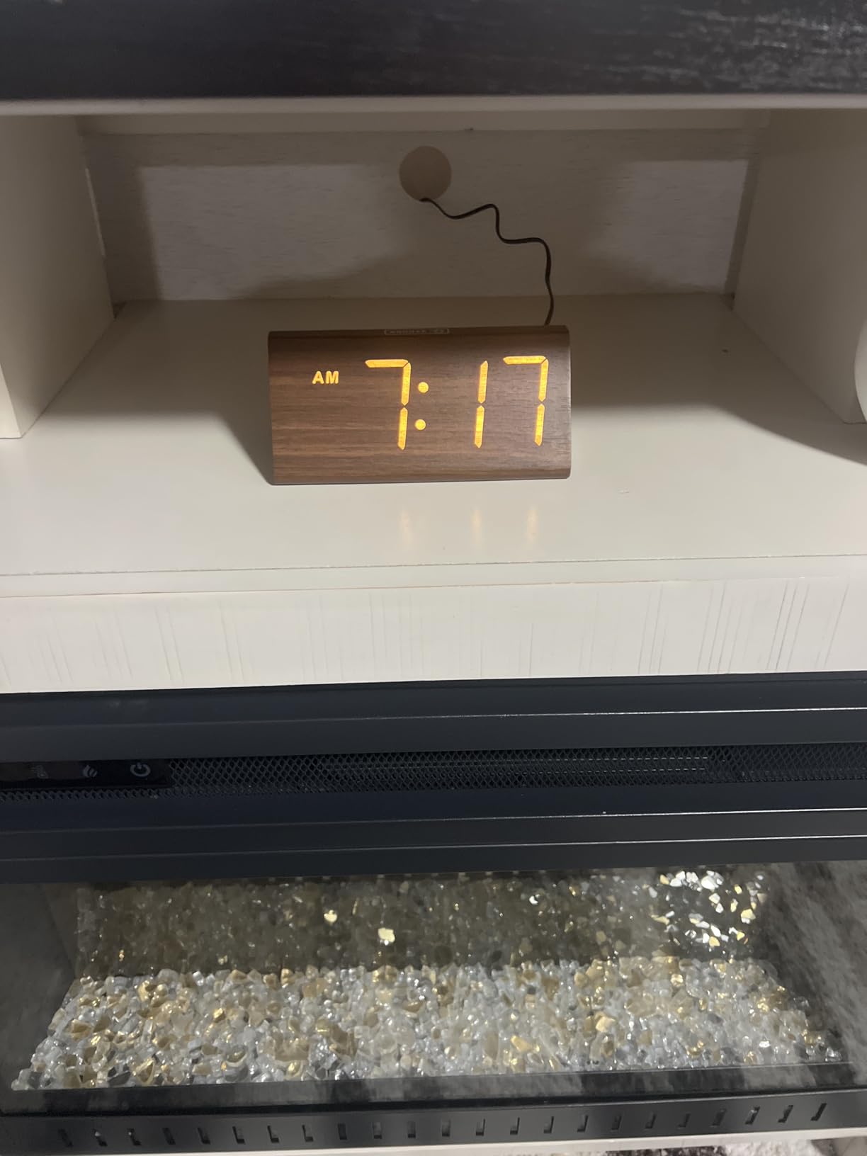 DreamSky Wooden Digital Alarm Clocks for Bedrooms - Electric Desk Clock with Large Numbers, USB Port, Loud Alarm for Heavy Sleepers, Adjustable Volume, Dimmer, Snooze, DST, Wood Décor, Adapter Powered Customer Review DreamSky Wooden Digital Alarm Clocks for Bedrooms - Electric Desk Clock with Large Numbers, USB Port, Loud Alarm for Heavy Sleepers, Adjustable Volume, Dimmer, Snooze, DST, Wood Décor, Adapter Powered - Customer Photo 1