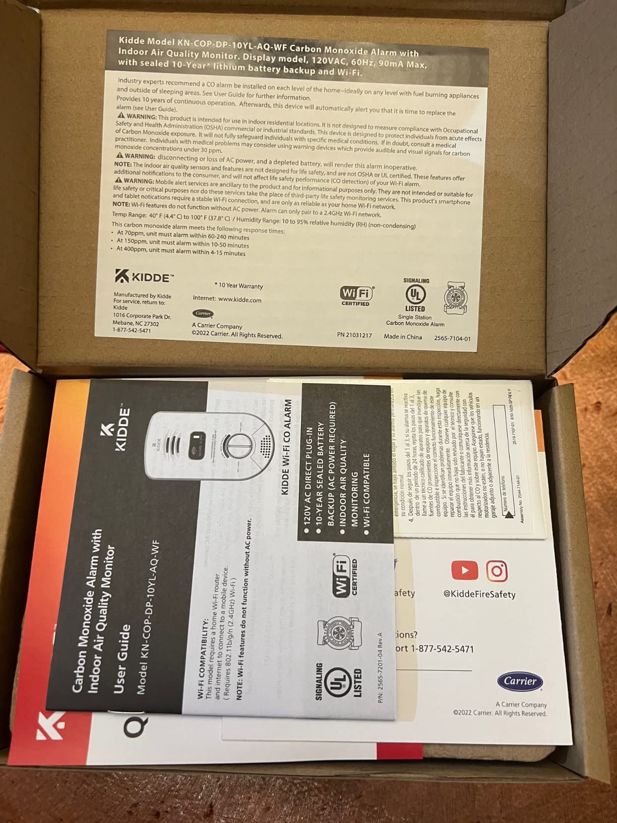 Kidde Smart Carbon Monoxide Detector & Indoor Air Quality Monitor, Plug In Wall, WiFi, Alexa Compatible Device, Voice & App Alerts Customer Review Kidde Smart Carbon Monoxide Detector & Indoor Air Quality Monitor, Plug In Wall, WiFi, Alexa Compatible Device, Voice & App Alerts - Customer Photo 2