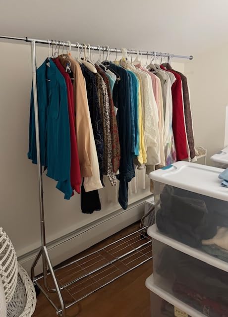 Heavy Duty Clothes Rack Load 450 LBS, Metal Garment Rack, Standing Rolling Clothing Rack for Hanging Clothes with Sturdy Wheels & Shelves, Portable Closet Wardrobe Rack,Sliver Customer Review Heavy Duty Clothes Rack Load 450 LBS, Metal Garment Rack, Standing Rolling Clothing Rack for Hanging Clothes with Sturdy Wheels & Shelves, Portable Closet Wardrobe Rack,Sliver - Customer Photo 1