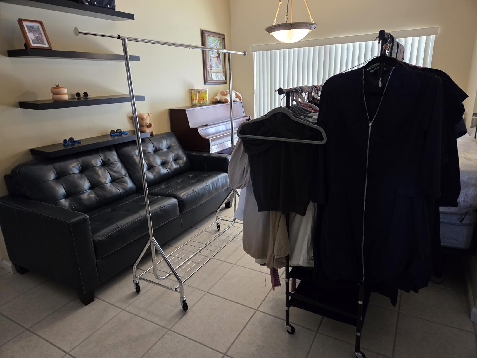 Heavy Duty Clothes Rack Load 450 LBS, Metal Garment Rack, Standing Rolling Clothing Rack for Hanging Clothes with Sturdy Wheels & Shelves, Portable Closet Wardrobe Rack,Sliver Customer Review Heavy Duty Clothes Rack Load 450 LBS, Metal Garment Rack, Standing Rolling Clothing Rack for Hanging Clothes with Sturdy Wheels & Shelves, Portable Closet Wardrobe Rack,Sliver - Customer Photo 2