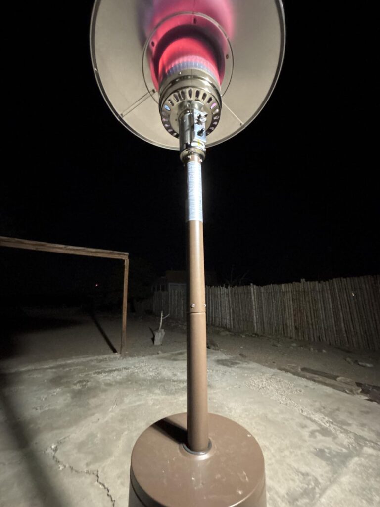 EAST OAK 50,000 BTU Patio Heater for Outdoor Use With Round Table Design, Double-Layer Stainless Steel Burner and Wheels, Outdoor Patio Heater for Home and Commercial, Bronze, 31.9 Best Outdoor Heater