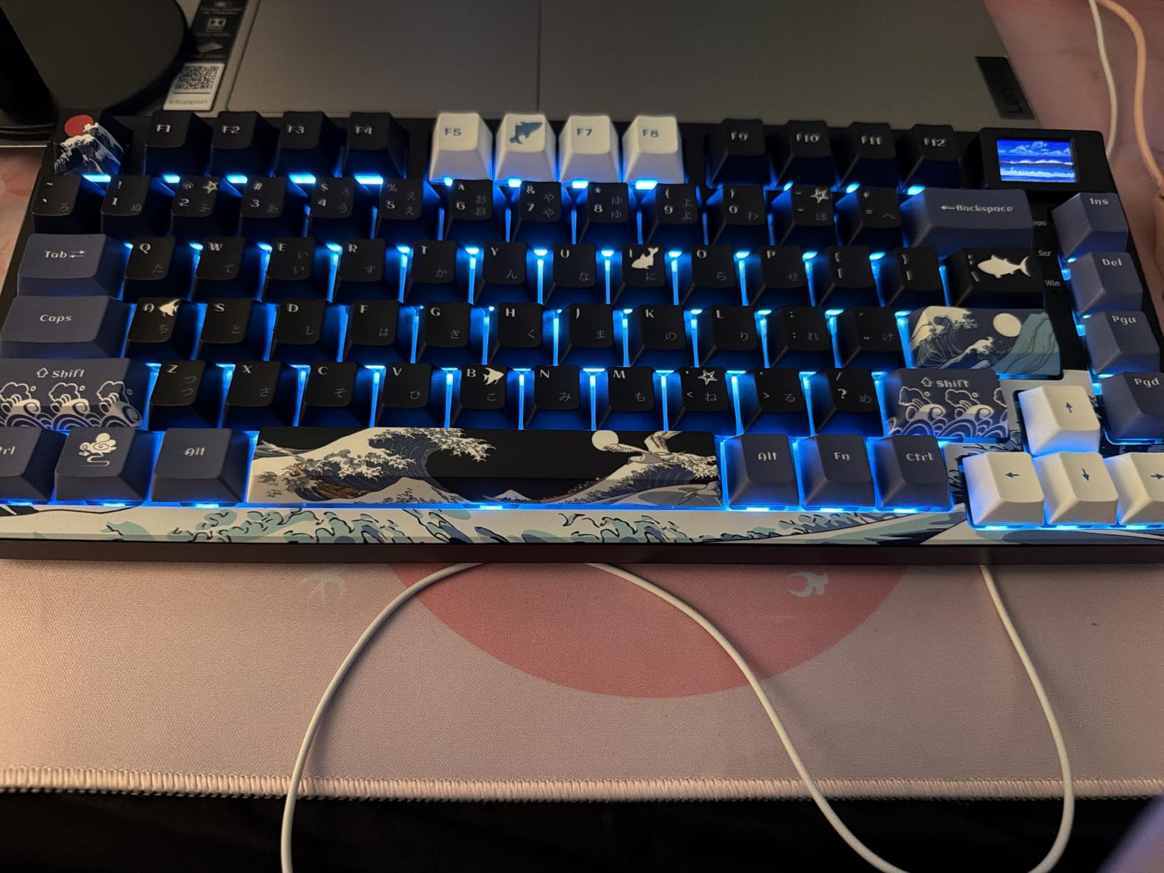 Womier SK80 75% Keyboard with Color Multimedia Display Gaming Keyboard | Creamy Sound Mechanical Wired Hot Swappable Gasket RGB Custom Keyboard, Pre-lubed Stabilizer for Mac/Win, Black Kanagawa customer photo 2