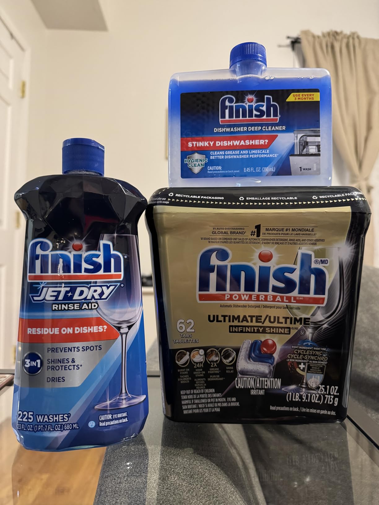 Finish Ultimate Infinity Shine Dishwasher Pods, No Pre-Rinse Dishwasher Detergent Soap Removes Burnt-On Stain, with Protector Shield & CycleSync Technology, Degreasing & Scrubbing Power, 62 Count - Customer Photo 1