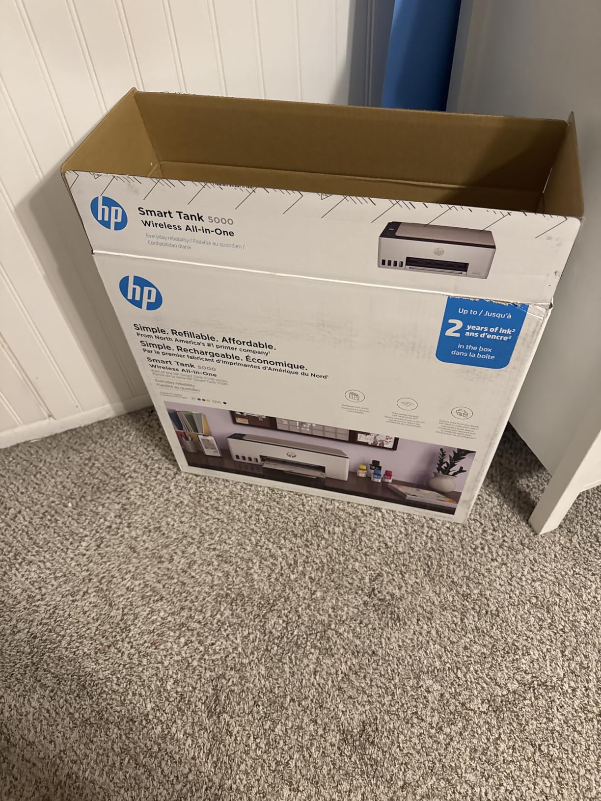 HP Smart Tank 5000 Wireless All-in-One Ink Tank Printer, Scanner, Copier with 2 Years of Ink Included, Best-for-Home, Cartridge-Free, Refillable and AI-Enabled. (5D1B6A) customer photo 2