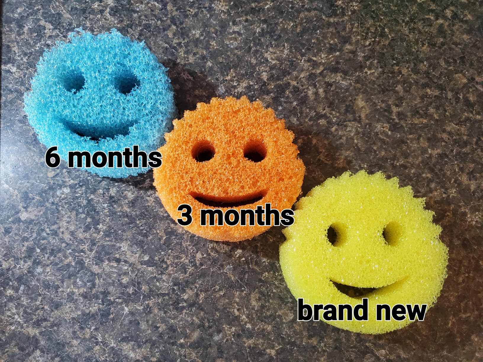 Scrub Daddy 6 Kitchen Sponges & 1 Daddy Caddy Dish Sponge Holder - BPA Free & Made with Polymer Foam - Stain & Odor Resistant, Scratch-Free Multipurpose Scrubbers - Customer Photo 1
