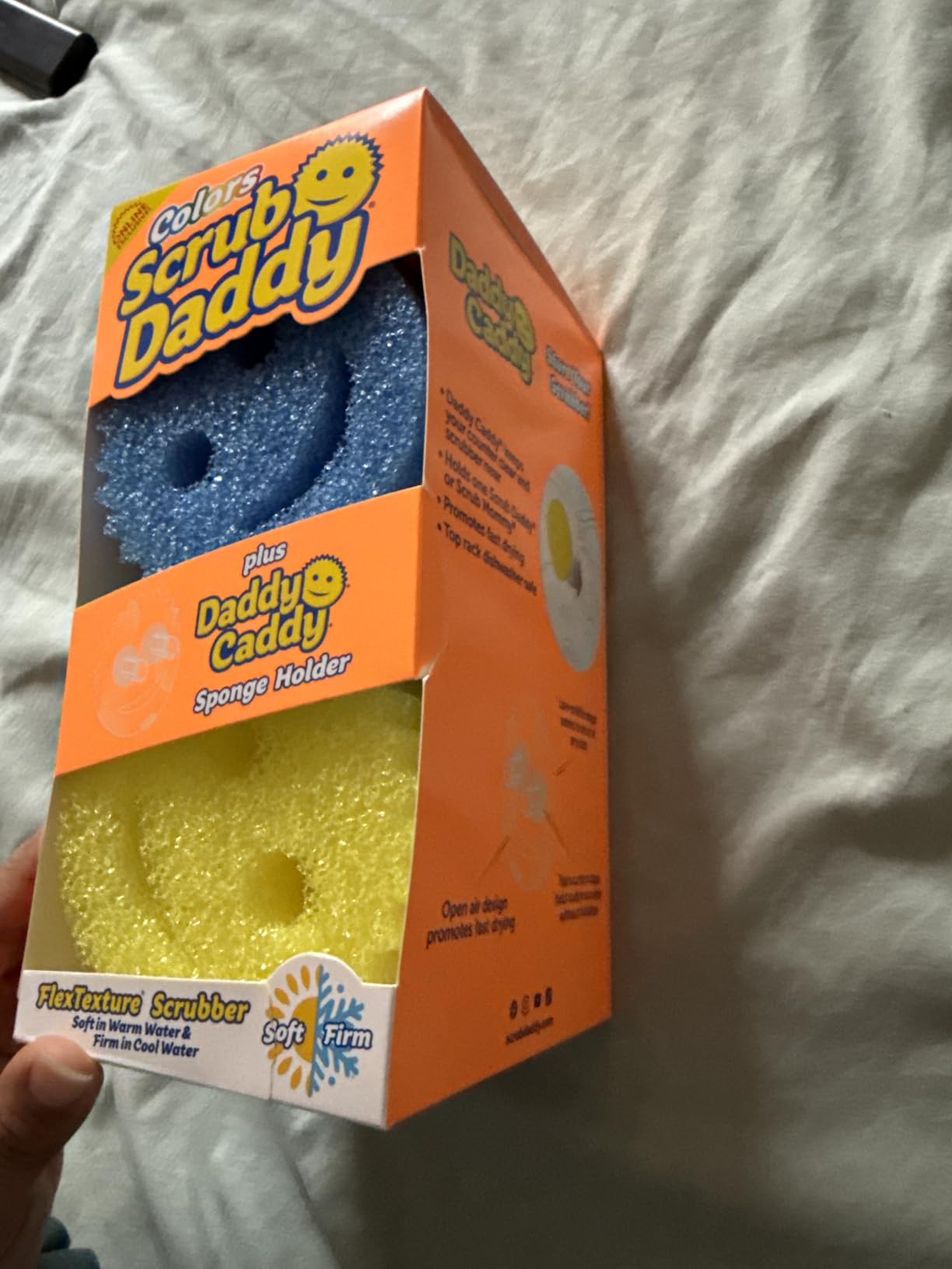 Scrub Daddy 6 Kitchen Sponges & 1 Daddy Caddy Dish Sponge Holder - BPA Free & Made with Polymer Foam - Stain & Odor Resistant, Scratch-Free Multipurpose Scrubbers - Customer Photo 2