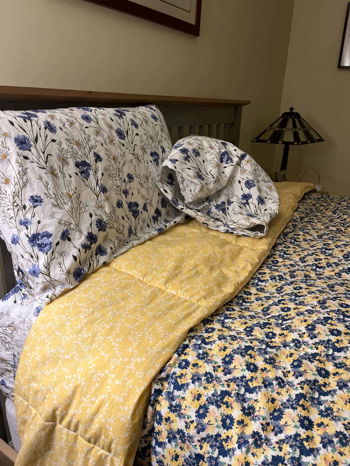 RUVANTI 100% Cotton Sheets – Queen Size Percale Bedding, Cooling & Breathable Floral Design, Durable with a Crisp, Soft & Comfortable Feel, 16
