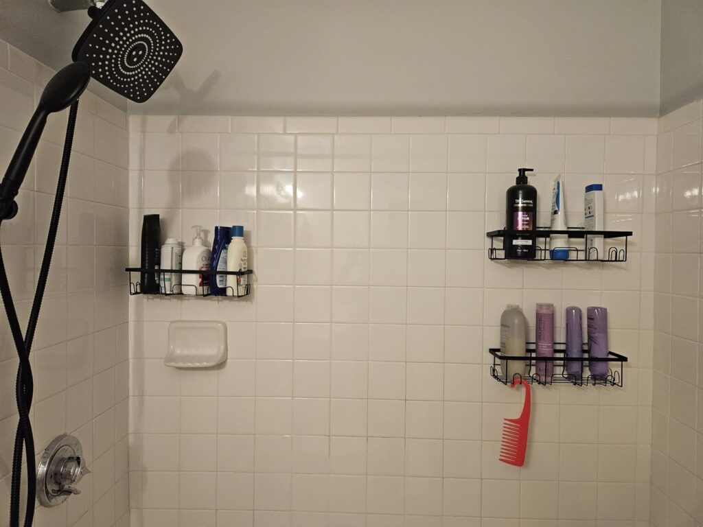 Veken Shower Caddy 6-Pack, Advanced Rustproof Design, No Drilling Adhesive Shelves, Rack with Soap Holder, Large Capacity Bathroom Organizers and Storage, Wall-Mounted Kitchen & Home Decor Customer Review Best Shower Caddy