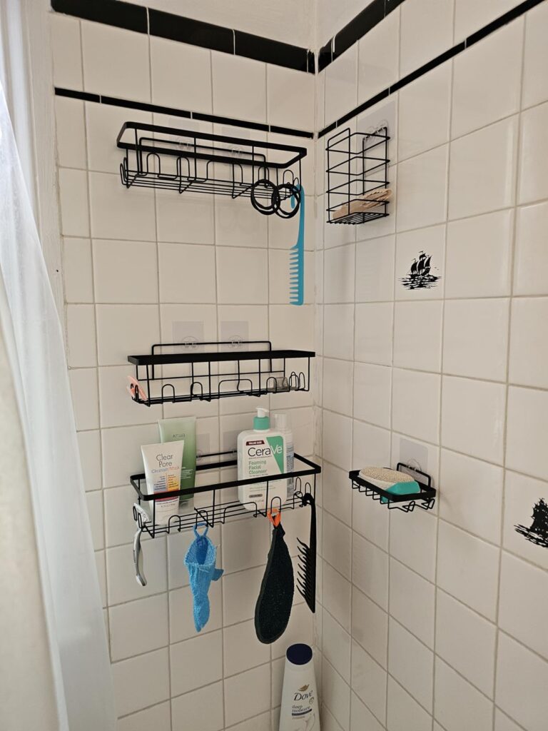 Veken Shower Caddy 6-Pack, Advanced Rustproof Design, No Drilling Adhesive Shelves, Rack with Soap Holder, Large Capacity Bathroom Organizers and Storage, Wall-Mounted Kitchen & Home Decor Customer Review Best Shower Caddy