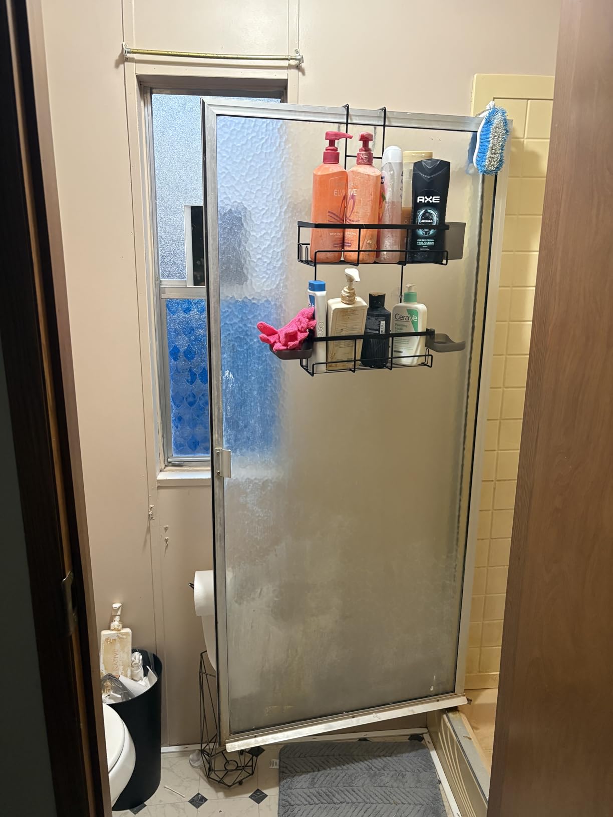 Over the Door Shower Caddy Hanging: Black Rustproof Shower Organizer over the Door - No Drilling Bathroom Rack for Inside Customer Review Over the Door Shower Caddy Hanging: Black Rustproof Shower Organizer over the Door - No Drilling Bathroom Rack for Inside - Customer Photo 2