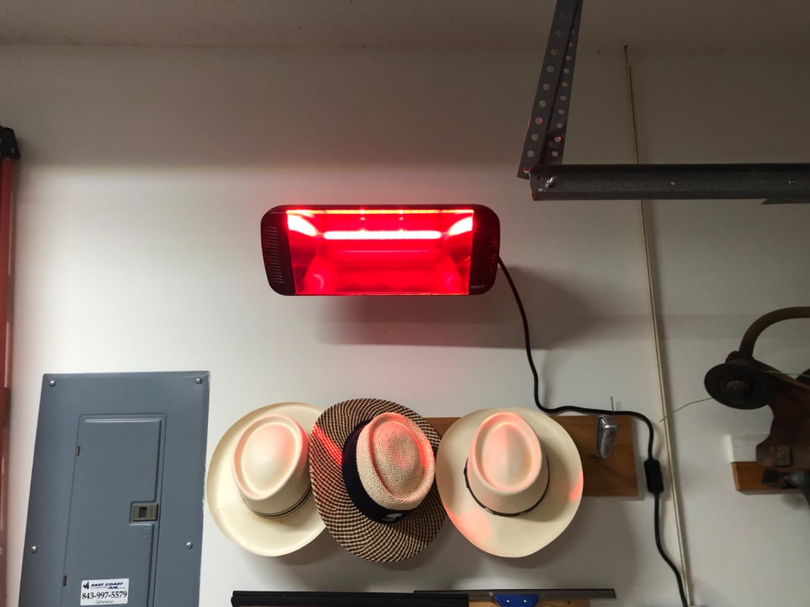 Professional Electric Infrared Outdoor Patio Heater, Wall Mounted, Comes with 6' 120V Plug-in Cord, Water Resistant for Residential and Commercial Use Customer Review Professional Electric Infrared Outdoor Patio Heater, Wall Mounted, Comes with 6' 120V Plug-in Cord, Water Resistant for Residential and Commercial Use - Customer Photo 1