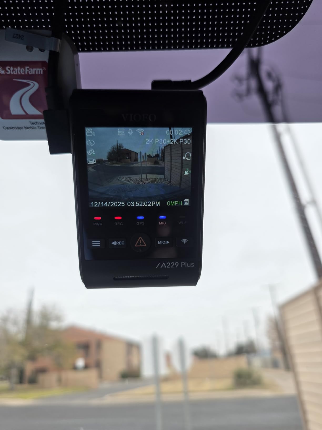 VIOFO A229 Plus Dash Cam Front and Rear, Dual STARVIS 2 Sensors, 2 Channel HDR, 1440P+1440P Voice Control Car Dash Camera, 5GHz Wi-Fi, Voice Control, Ultra-Precise GPS - Customer Photo 1