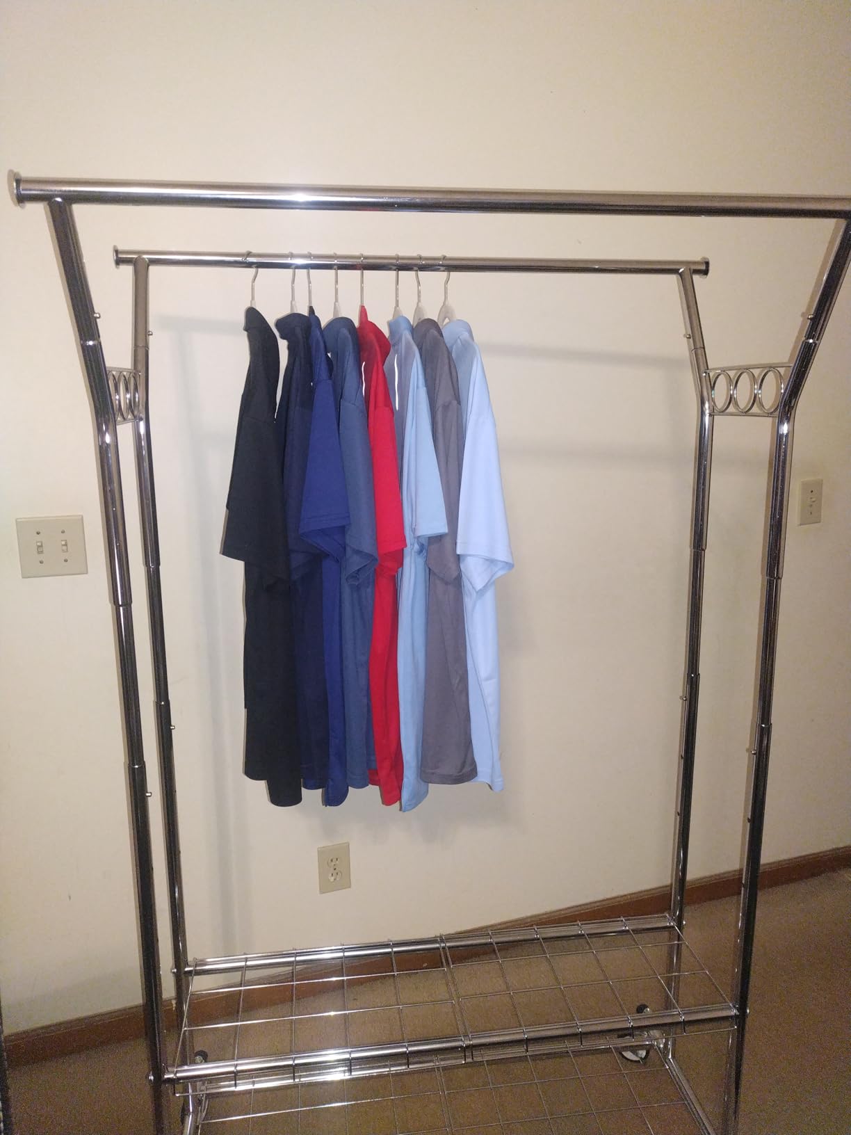 Heavy Duty Clothes Rack, Rolling Clothing Rack With Shelves Load 620 LBS, Double Rod Clothing Racks for Hanging Clothes, Portable& Adjustable Clothes Rack with Wheels Garment Rack Customer Review Heavy Duty Clothes Rack, Rolling Clothing Rack With Shelves Load 620 LBS, Double Rod Clothing Racks for Hanging Clothes, Portable& Adjustable Clothes Rack with Wheels Garment Rack - Customer Photo 2