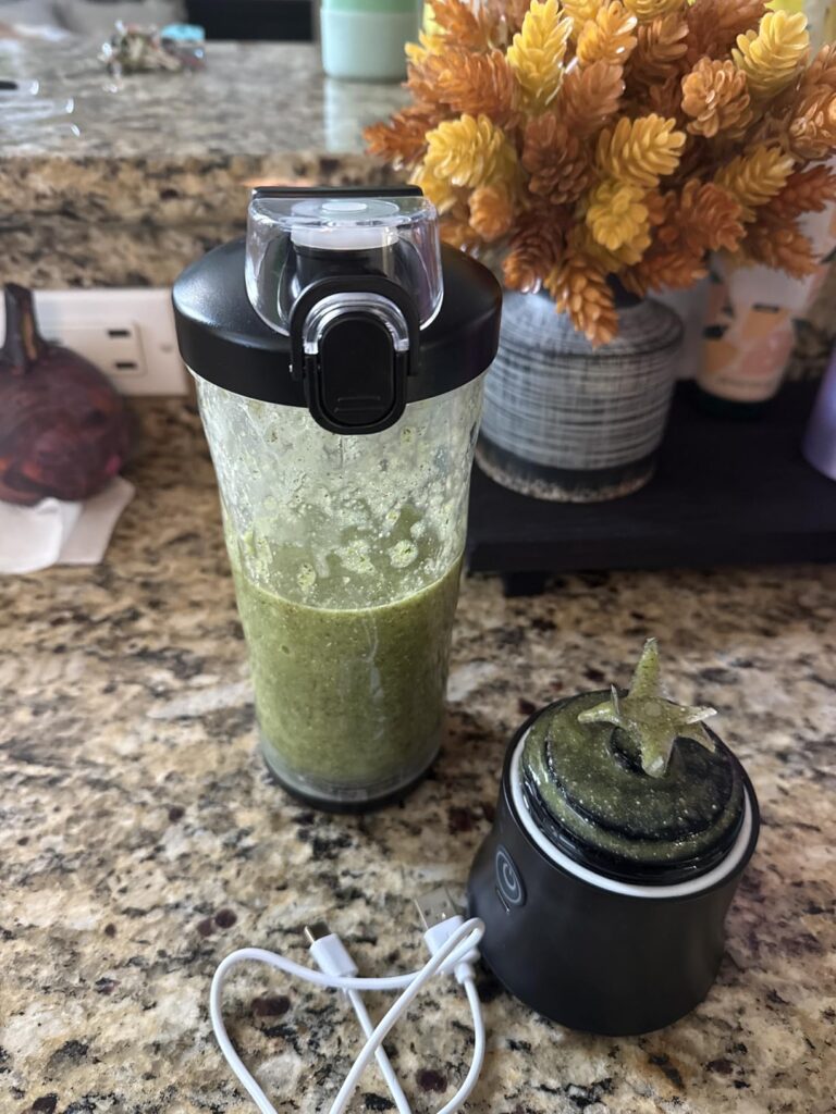 Portable Blender Personal Juicer for Shakes and Smoothies - 20 OZ Electric Protein Shaker Bottle with Insulated Sleeve, Travel Lid, USB-C Rechargeable - Mini Small Blender Cup for Kitchen, Office, Gym Customer Review Best Portable Blender