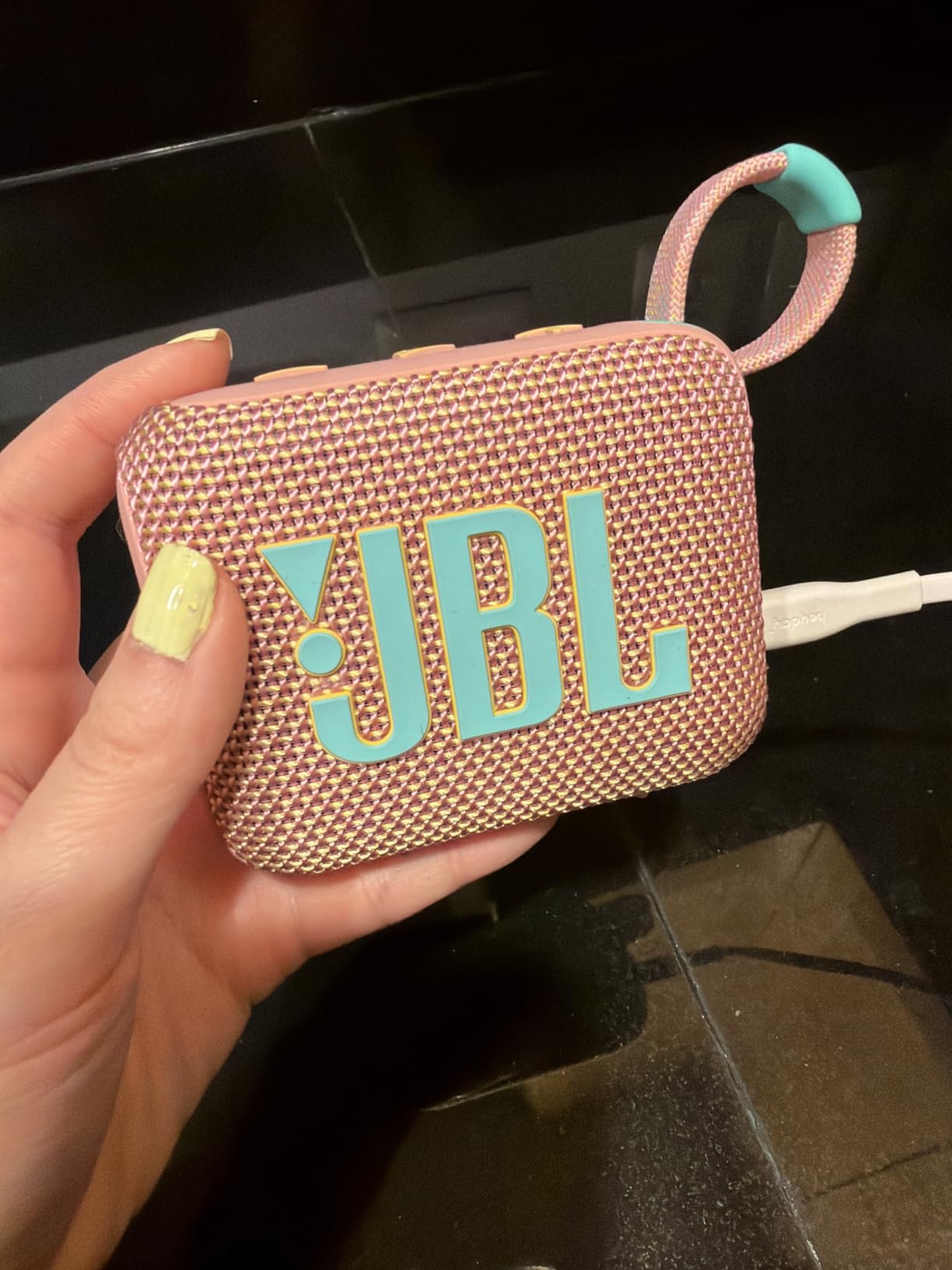 JBL Go 4 - Ultra-Portable, Waterproof and Dustproof Bluetooth Speaker, Big JBL Pro Sound with Punchy bass, 7-Hour Built-in Battery, Made in Part with Recycled Materials (Black) Customer Review JBL Go 4 - Ultra-Portable, Waterproof and Dustproof Bluetooth Speaker, Big JBL Pro Sound with Punchy bass, 7-Hour Built-in Battery, Made in Part with Recycled Materials (Black) - Customer Photo 2