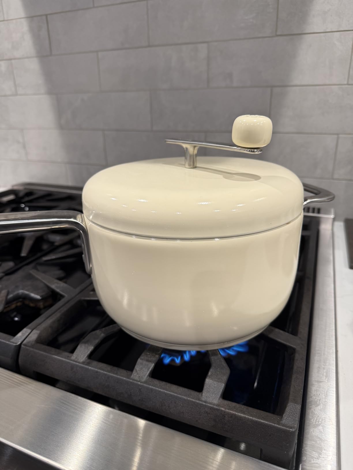 Popsmith Popcorn Popper in Mint - 6 Quart Stovetop Popcorn Machine - Stainless Steel Popcorn Maker Compatible with All Stovetops Customer Review Popsmith Popcorn Popper in Mint - 6 Quart Stovetop Popcorn Machine - Stainless Steel Popcorn Maker Compatible with All Stovetops - Customer Photo 1