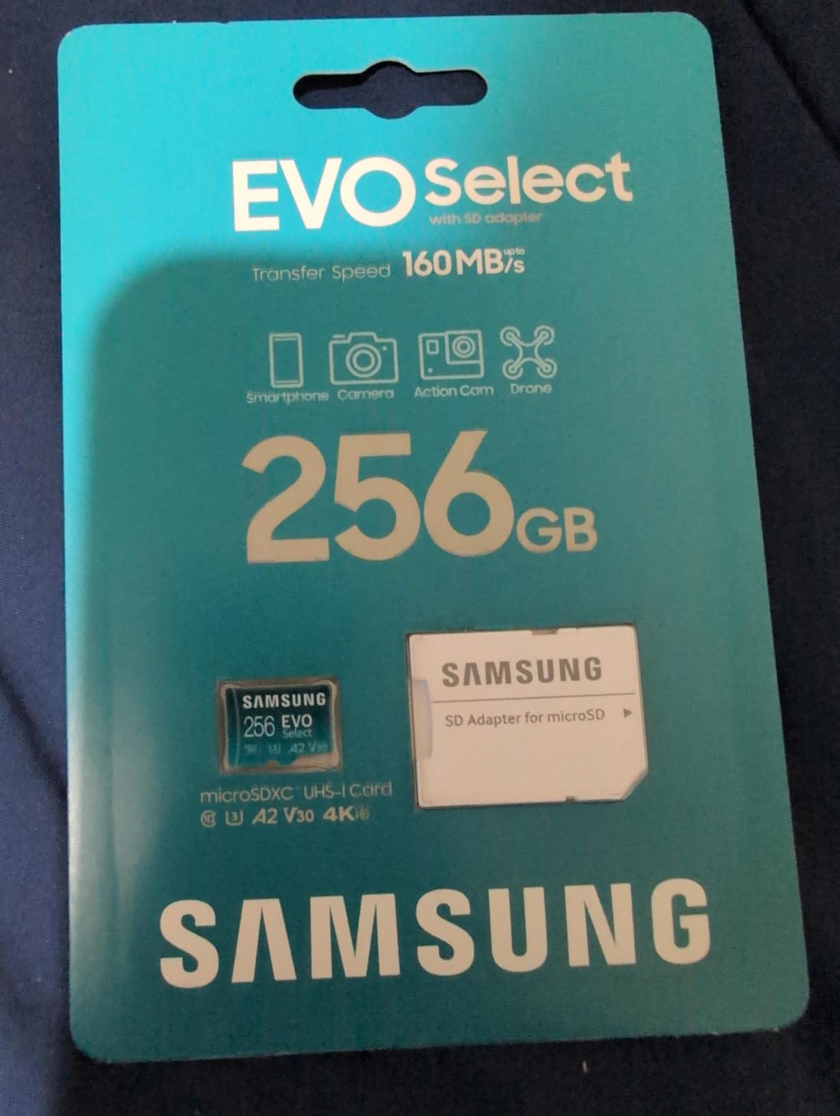 Samsung EVO Select microSD Memory Card + Adapter, 512GB microSDXC, Up to 160 MB/s, 4K UHD, UHS-I, C10, U3, V30, A2 - Customer Photo 2