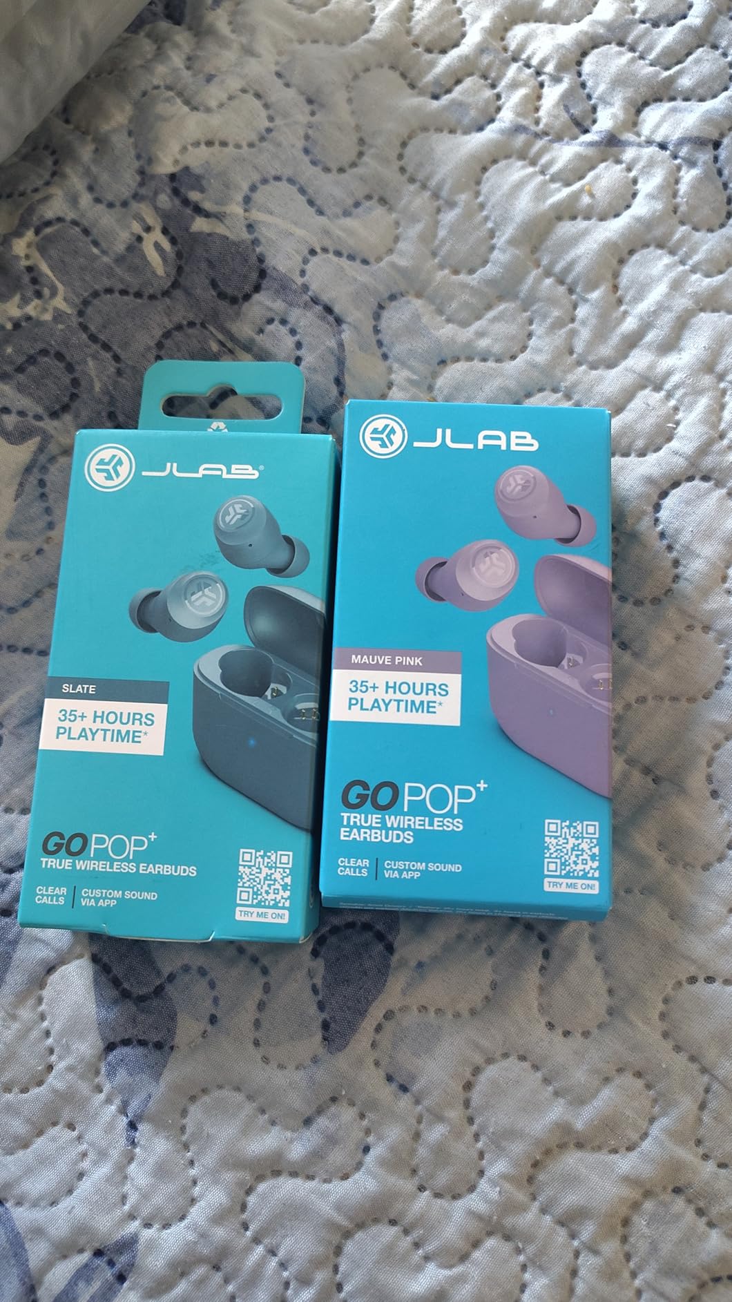 JLab Go Air Pop+ True Wireless Earbuds, in Ear Headphones, Bluetooth Earphones, 35H Playtime Ear Buds, Bluetooth Earbuds with Microphone, USB-C Charging Case, Dual Connect, EQ3 Sound, Black - Customer Photo 1