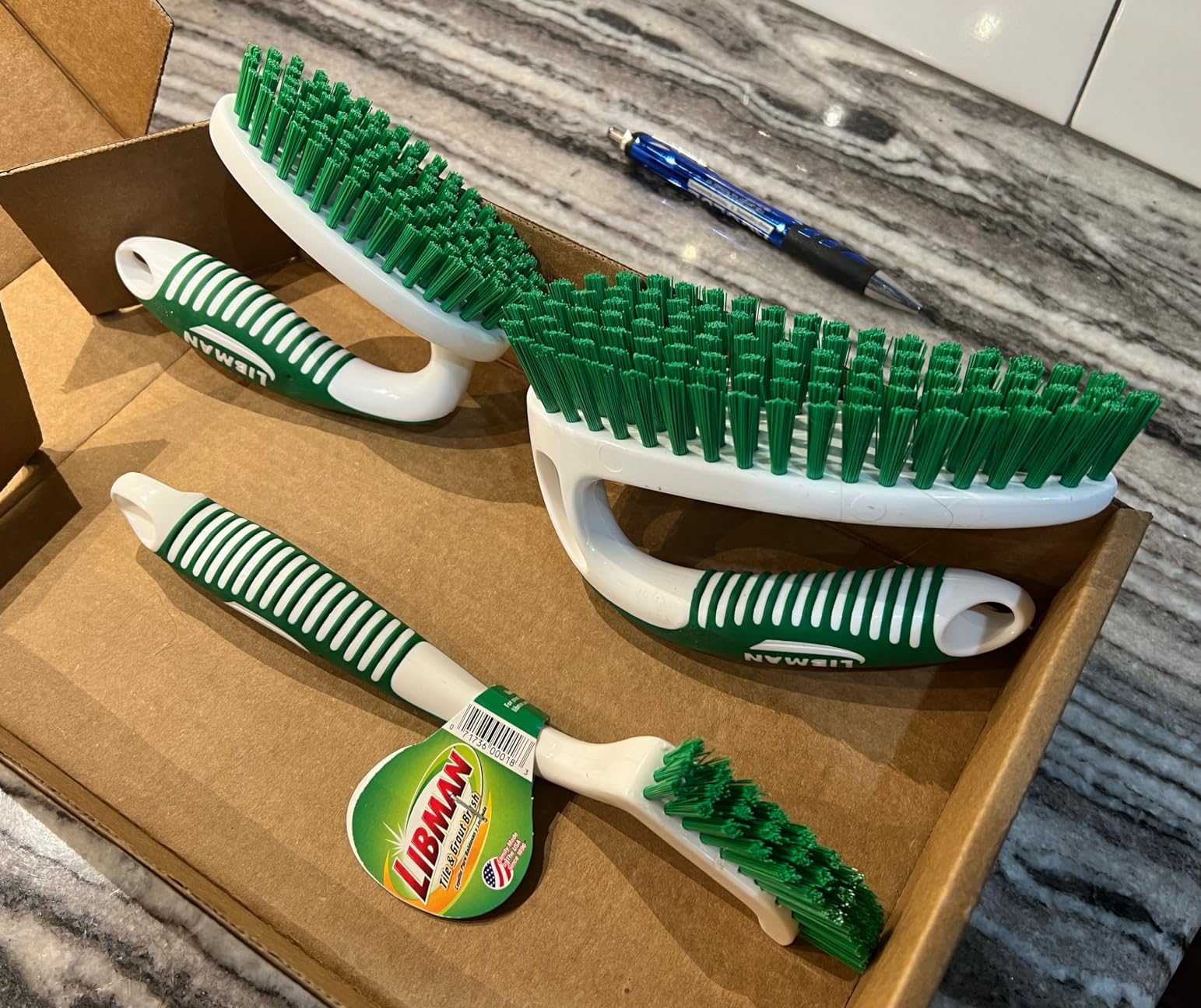 Libman Heavy Duty Scrub Brush Kit | Cleaning Brushes for Household Use | Tub Scrubber | Easy Grip Scrub Brush | Big Job Kitchen Brush | Dual Sided Tile & Grout Brush | 3 Different Brushes Included Customer Review Libman Heavy Duty Scrub Brush Kit | Cleaning Brushes for Household Use | Tub Scrubber | Easy Grip Scrub Brush | Big Job Kitchen Brush | Dual Sided Tile & Grout Brush | 3 Different Brushes Included - Customer Photo 2