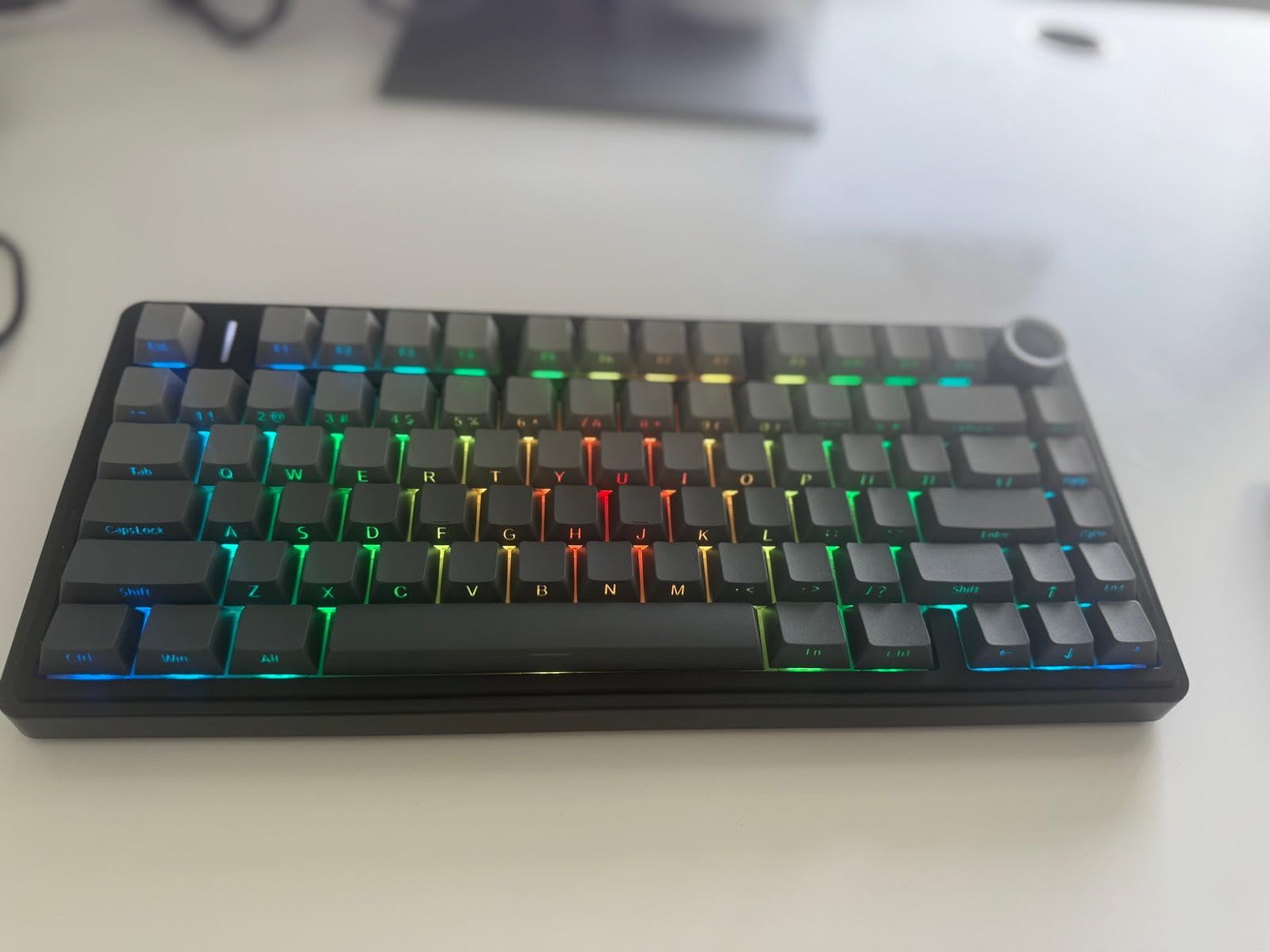 AULA F75 Pro Wireless Mechanical Keyboard, 75% Hot Swappable Custom Keyboard with Knob, RGB Backlit, Pre-lubed Reaper Switches, Side Printed PBT Keycaps, 2.4GHz/USB-C/BT5.0 customer photo 1