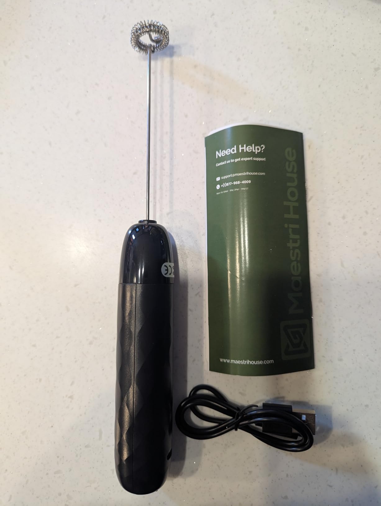Maestri House Rechargeable Milk Frother, LunaFro Mini Handheld Electric Foam Maker Detachable Stainless Steel Whisk Drink Mixer Foamer Mini Blender for Matcha, Lattes, Cappuccino, No Stand - Customer Photo 1