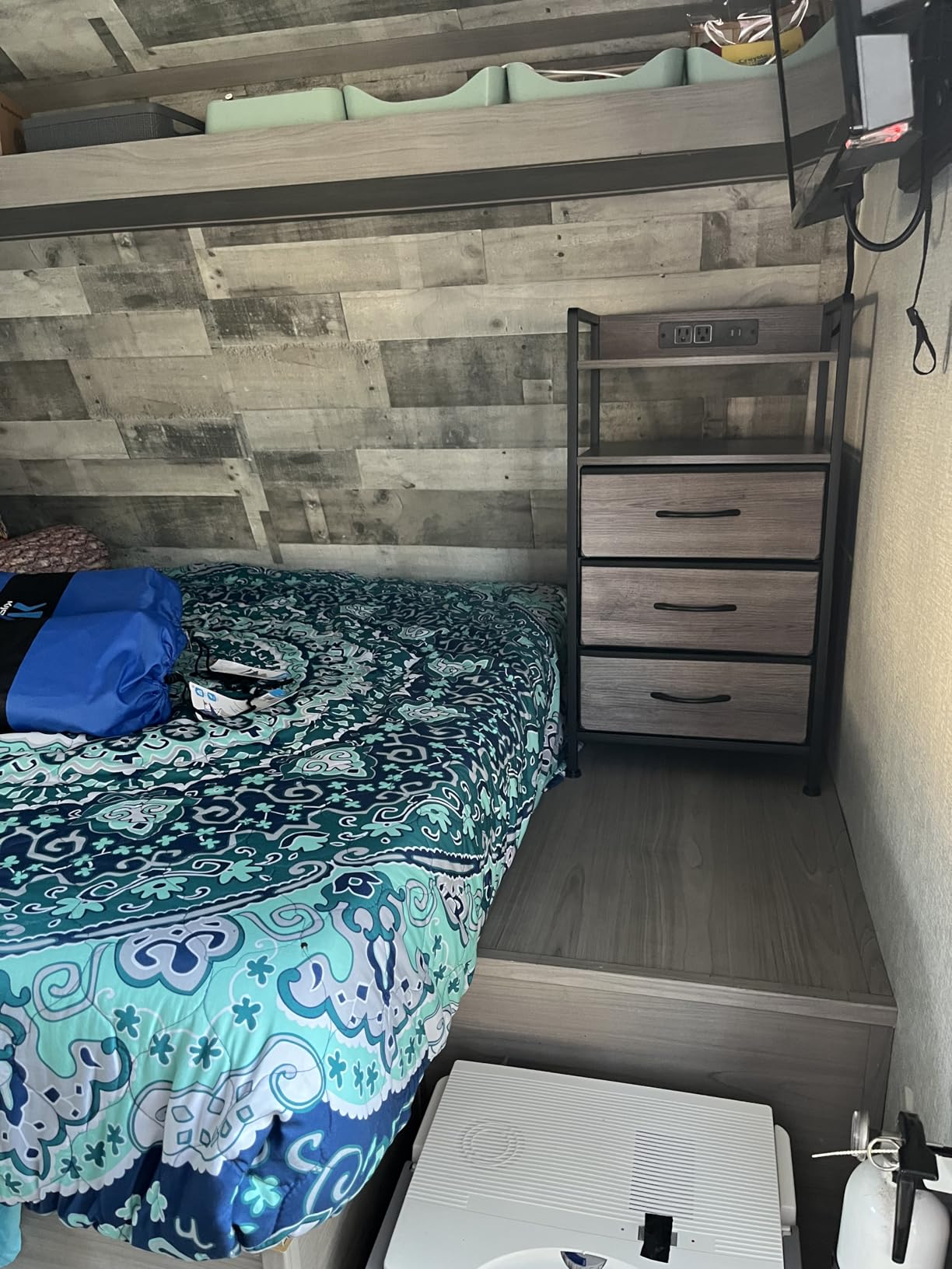 Night Stand Bedside Charger Bedroom - Nightstand with Charging Station & LED Light Strip, Night Stand with Storage Shelf & 2 Fabric Drawers, Morden End Table with U-S-B Ports & AC Outlets - Customer Photo 2
