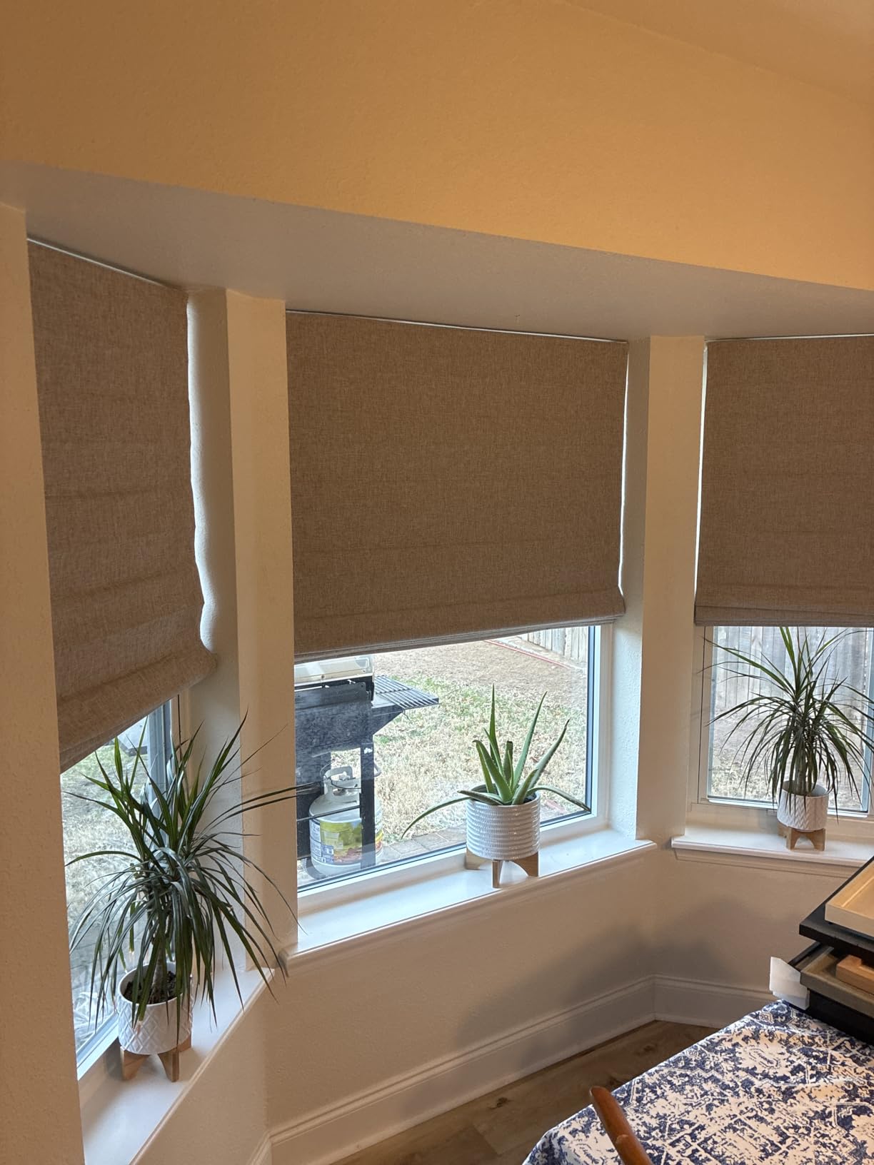 LazBlinds No Tools No Drill Cordless Roman Shades for Windows, Blackout Thermal Insulated UV Blocking Window Blinds, Room Darkening Fabric Blinds for Indoor Windows, 34'' W x 64'' H, Beige Customer Review LazBlinds No Tools No Drill Cordless Roman Shades for Windows, Blackout Thermal Insulated UV Blocking Window Blinds, Room Darkening Fabric Blinds for Indoor Windows, 34'' W x 64'' H, Beige - Customer Photo 1